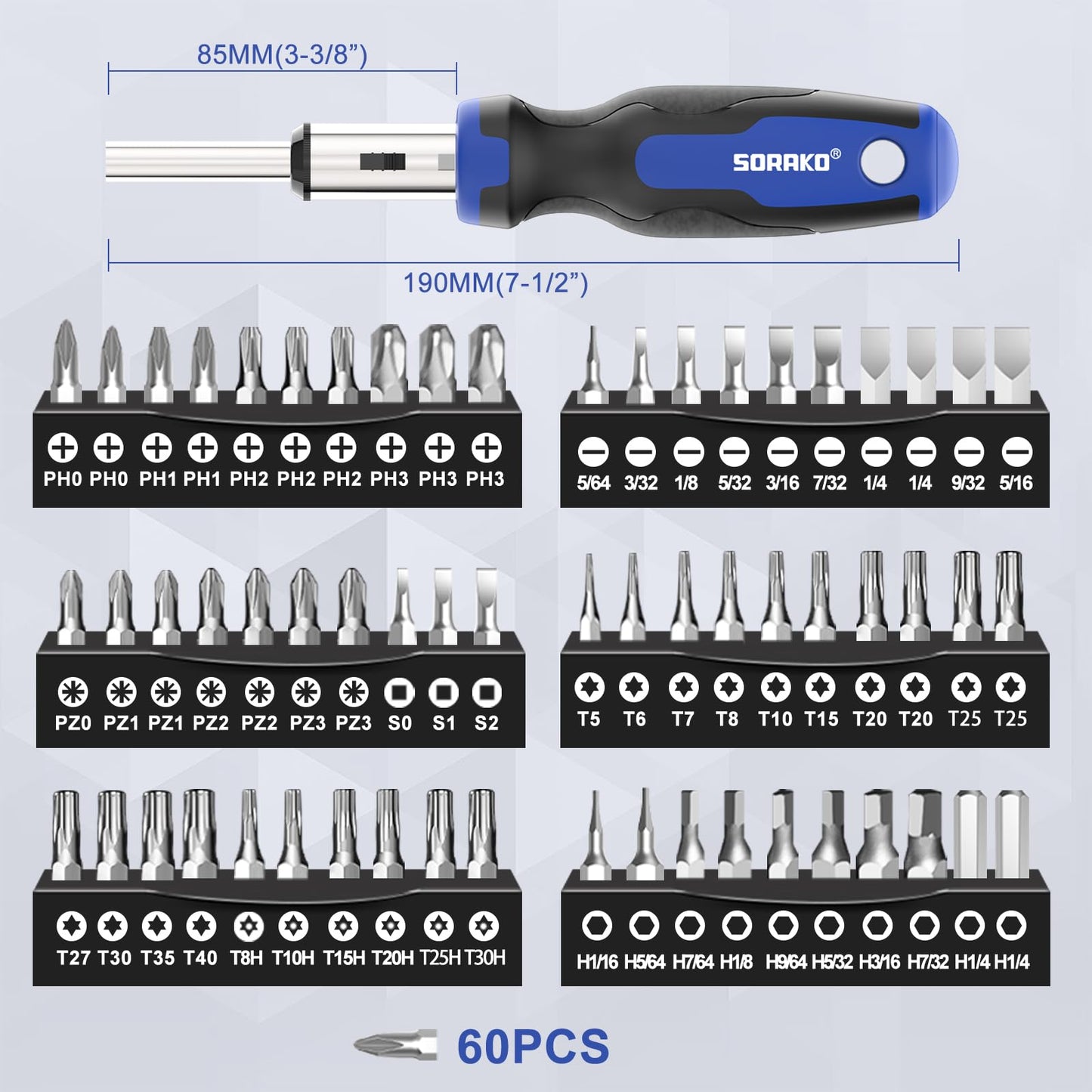 - SORAKO 118Pcs Screwdriver Set Magnetic | Including Ratchet Screwdriver -
