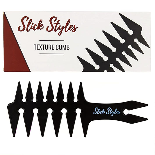 - Slick Styles Texture Comb | Black Hair Styling Barbers Comb Wide Tooth Comb | 200mm x 80mm -