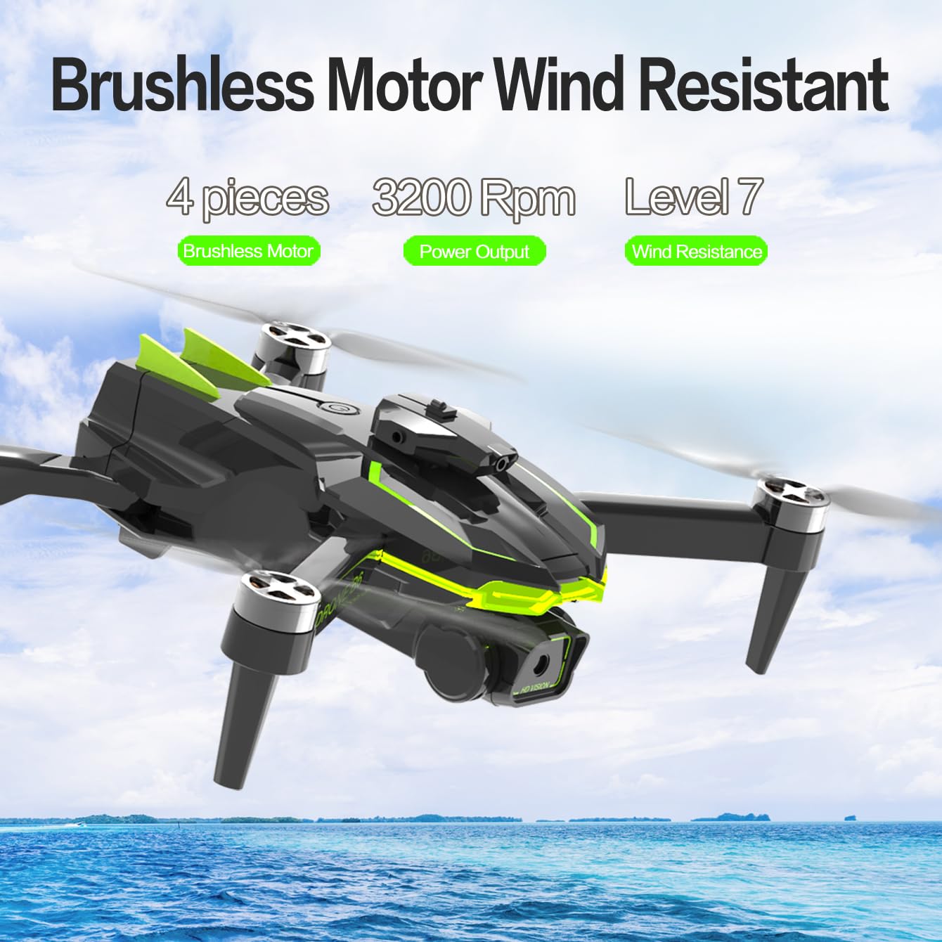 Brushless Motor Drone with Camera 1080P for Kids and Adults, RC Quadcopter Foldable FPV Drone for Beginners, Toys for Boys and Men Birthday Gifts
