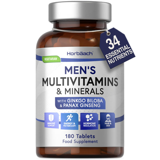 - Multivitamin Tablets for Men | 180 Count | 34 Essential Nutrients -