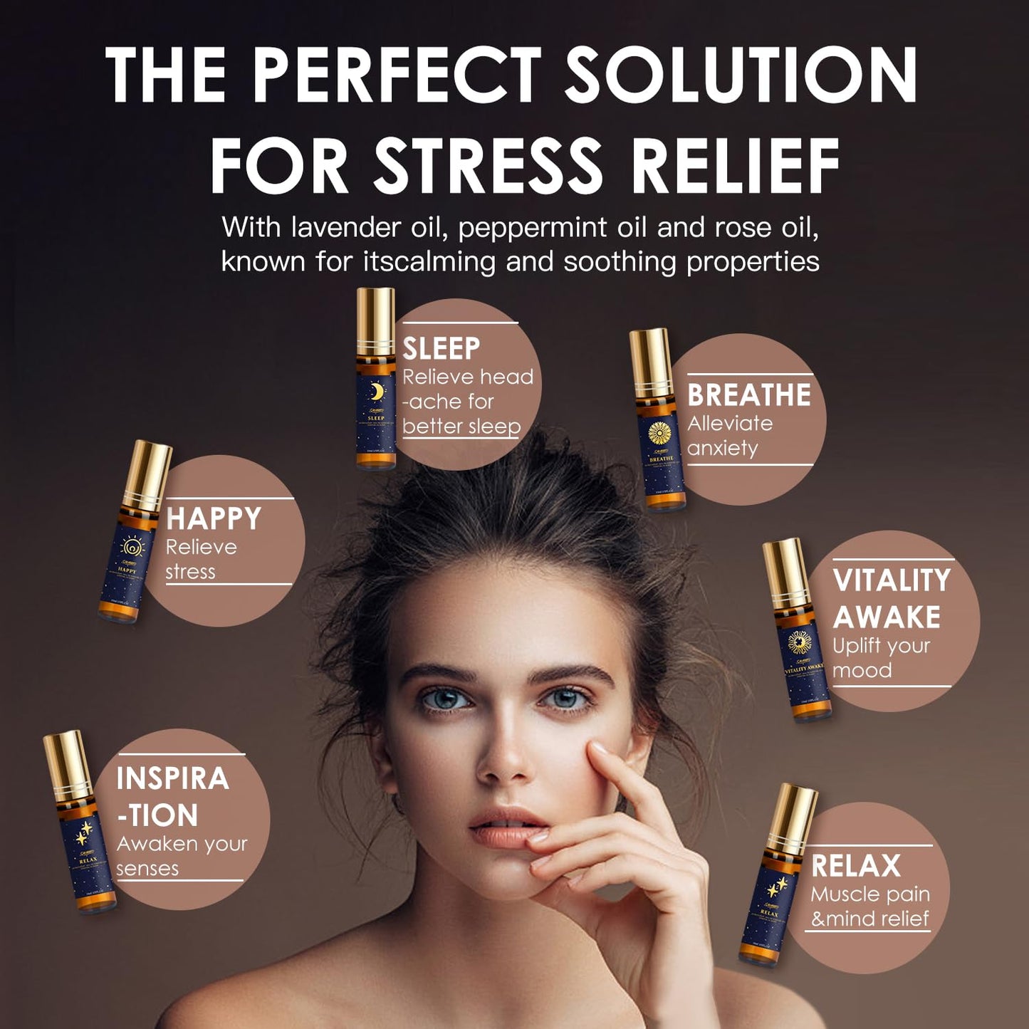 - SALUBRITO Essential Oil Roll On Set | 6x10ml Aromatherapy Oil Roller Ball with Lavender | Relaxation Gift for Women -