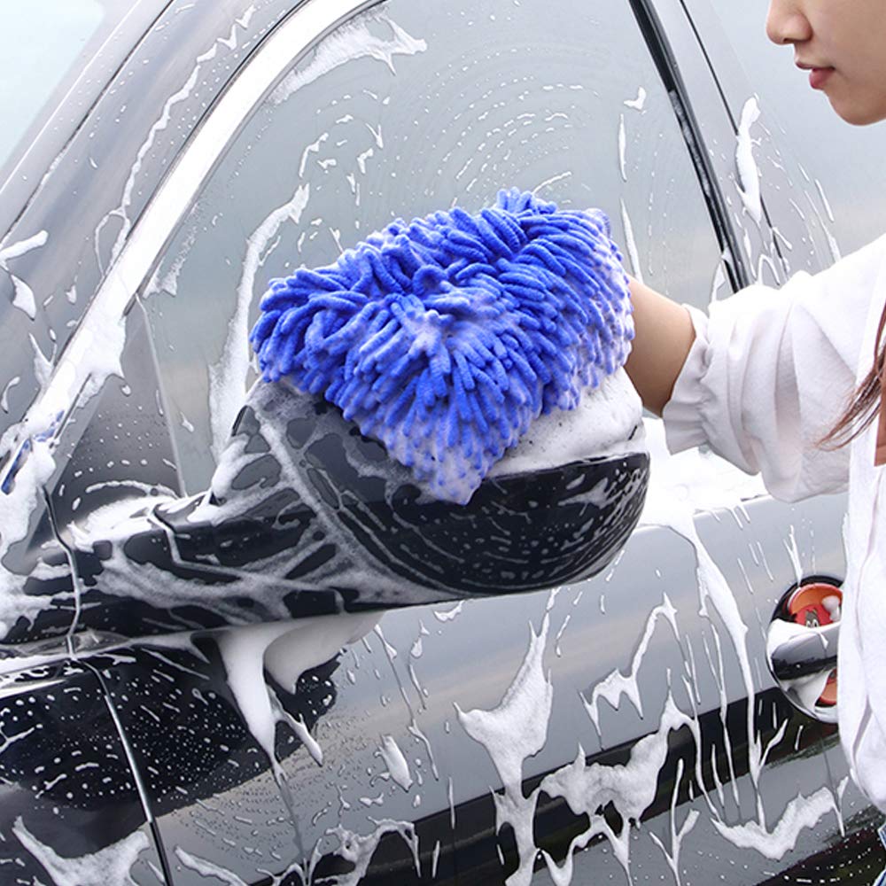- SteelFever Set of 2 Car Wash Cleaning Kit | Microfiber Chenille Cleaning Sponge -
