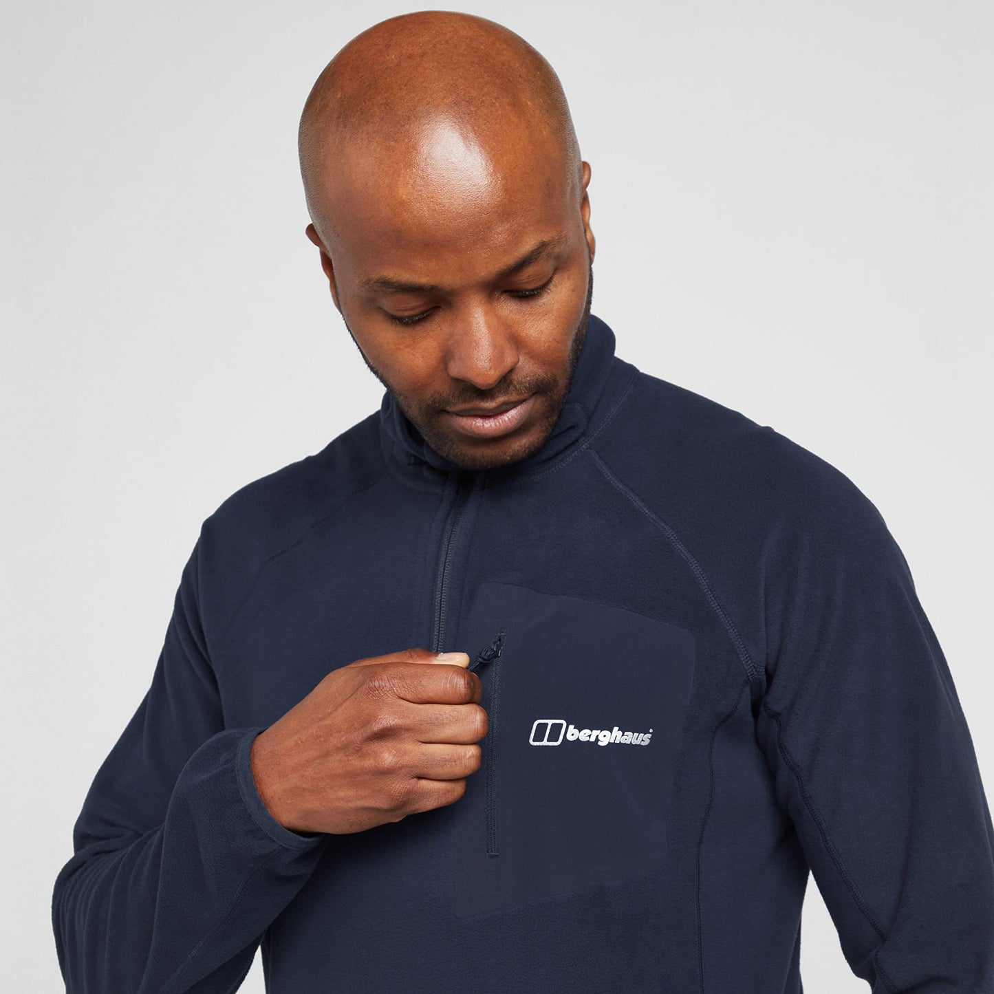 Berghaus Men's Kedron Polartec Eco Half Zip Fleece, Men's Fleece, Men's Midlayer, Outdoors, Walking, Trekking and Hiking Clothing, Navy, L
