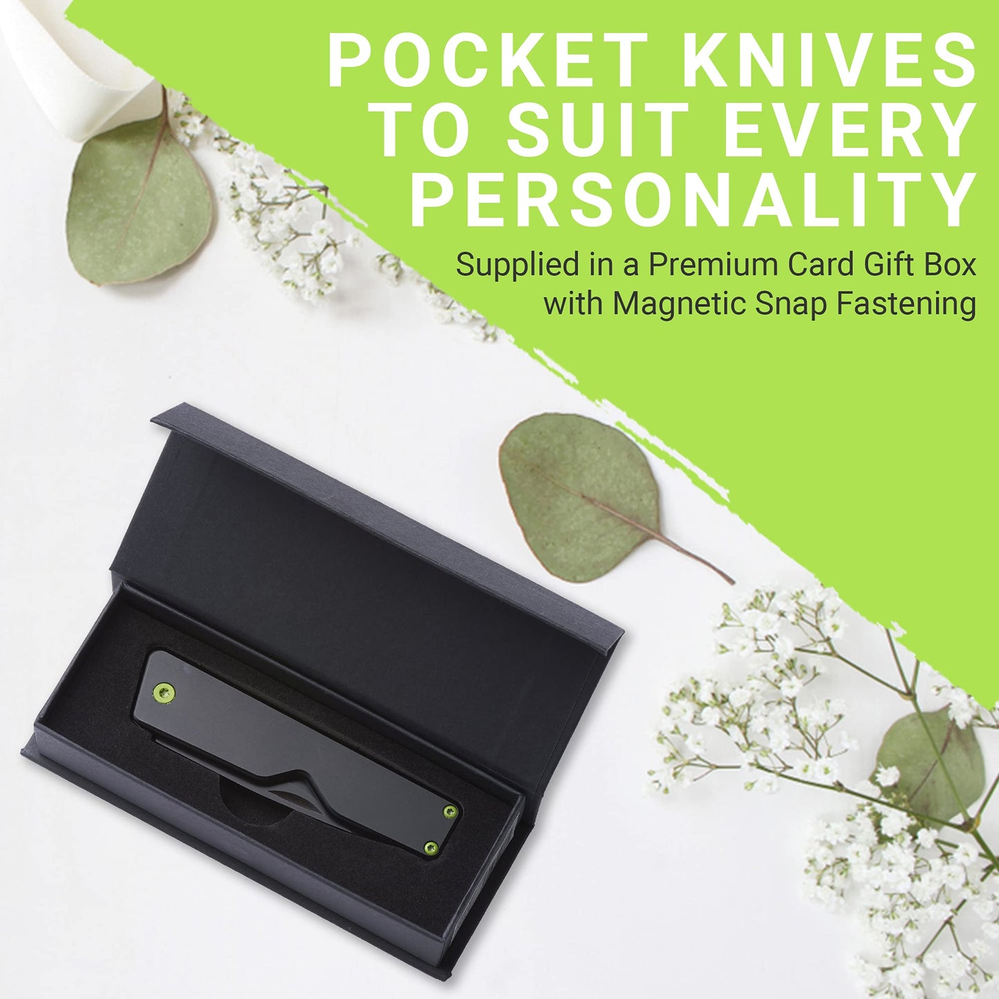 - Whitby Pocket Knife, 2.5" Mint Stainless Steel Folding Knives Charcoal Grey Finish