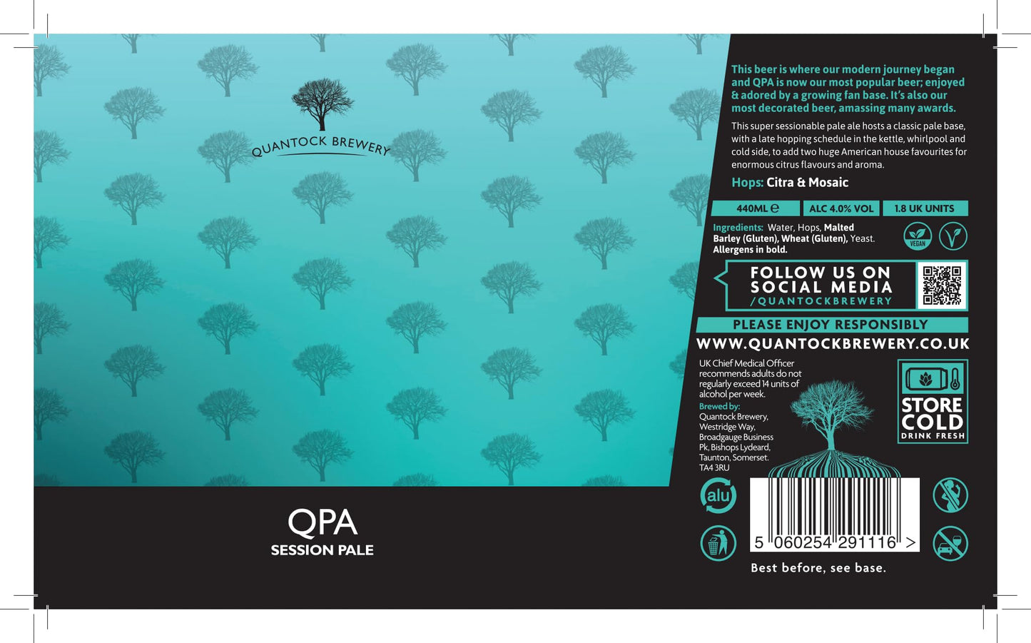 - Quantock Brewery | QPA Session Pale Ale ALC 4.0% VOL (12 x 440 ml) | Classic Pale Base -