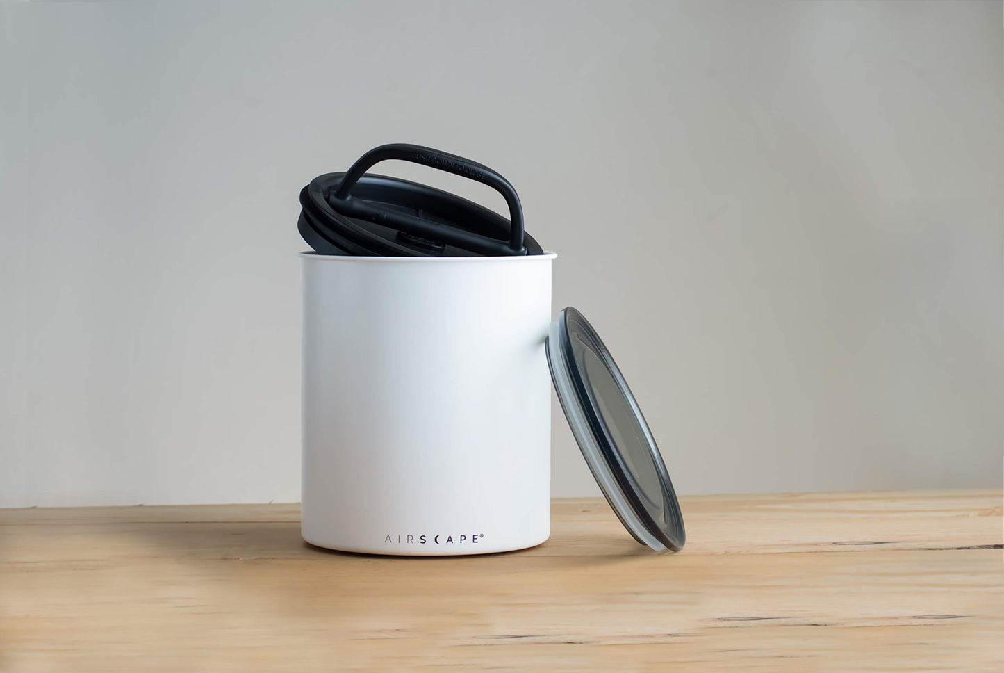 AirScape Coffee Storage Canister (1.1 kg Dry Beans) - Extra Large Kilo Size Food Storage Container, Patented Airtight Two Way Valve Lid Pushes Air Out to Preserve Freshness (Matte White)