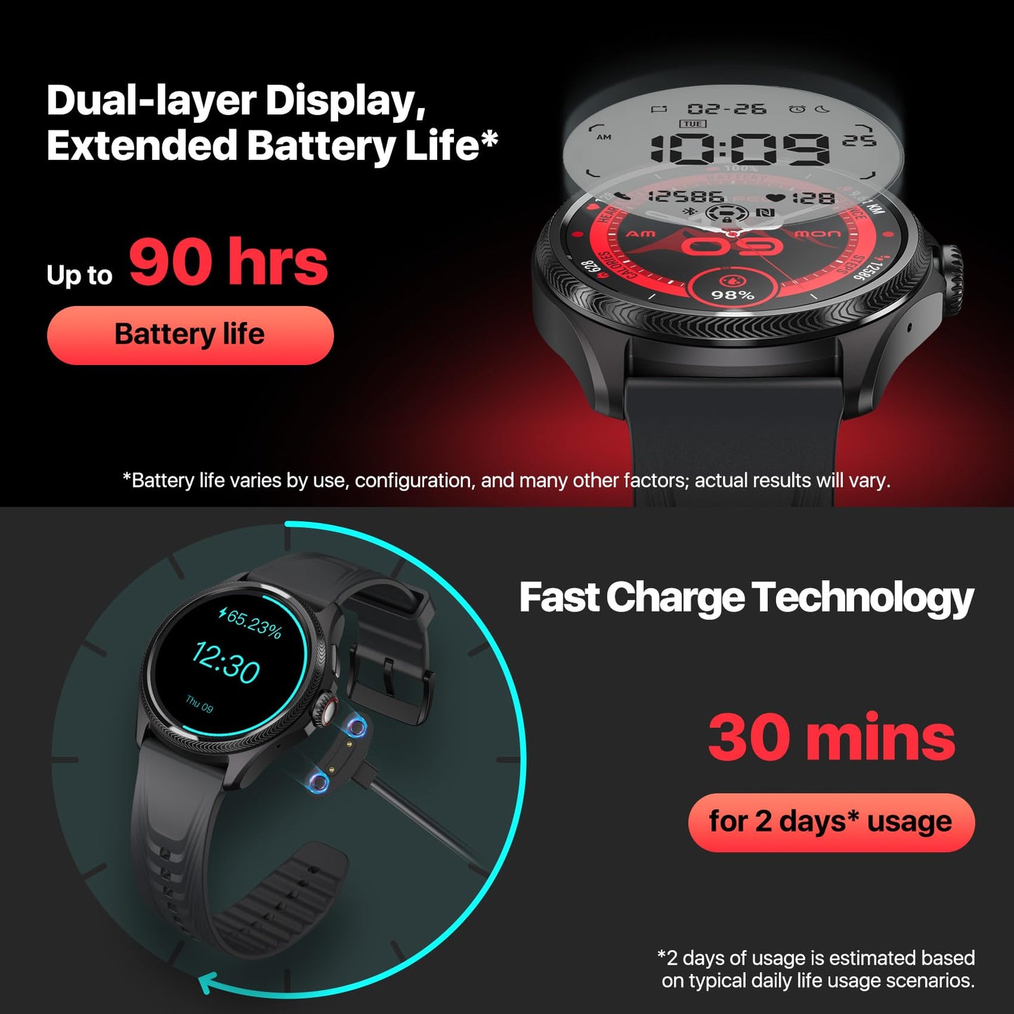- TicWatch Pro 5 Enduro Smartwatch |  1.43" | Android Wear | Smart Watch -