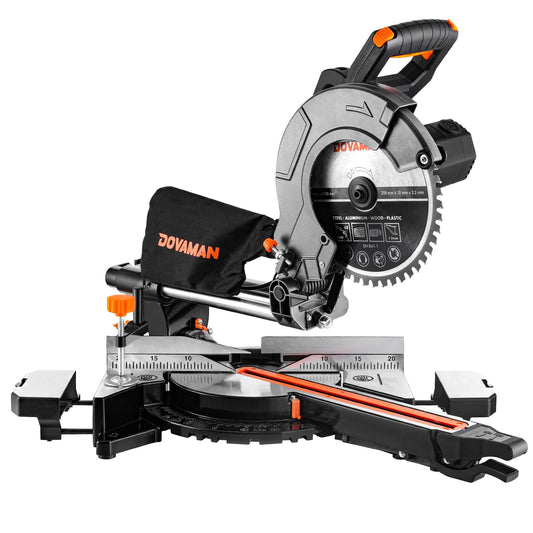 - DOVAMAN 340mm Sliding Mitre Saw | 255mm Multi-Material Cutting w/ 3 x TCT Blades | Dual-Handed Operation | 45° Bevel Cutting w/Laser | 5000/3200RPM | 2000W Power Mitre Saw -