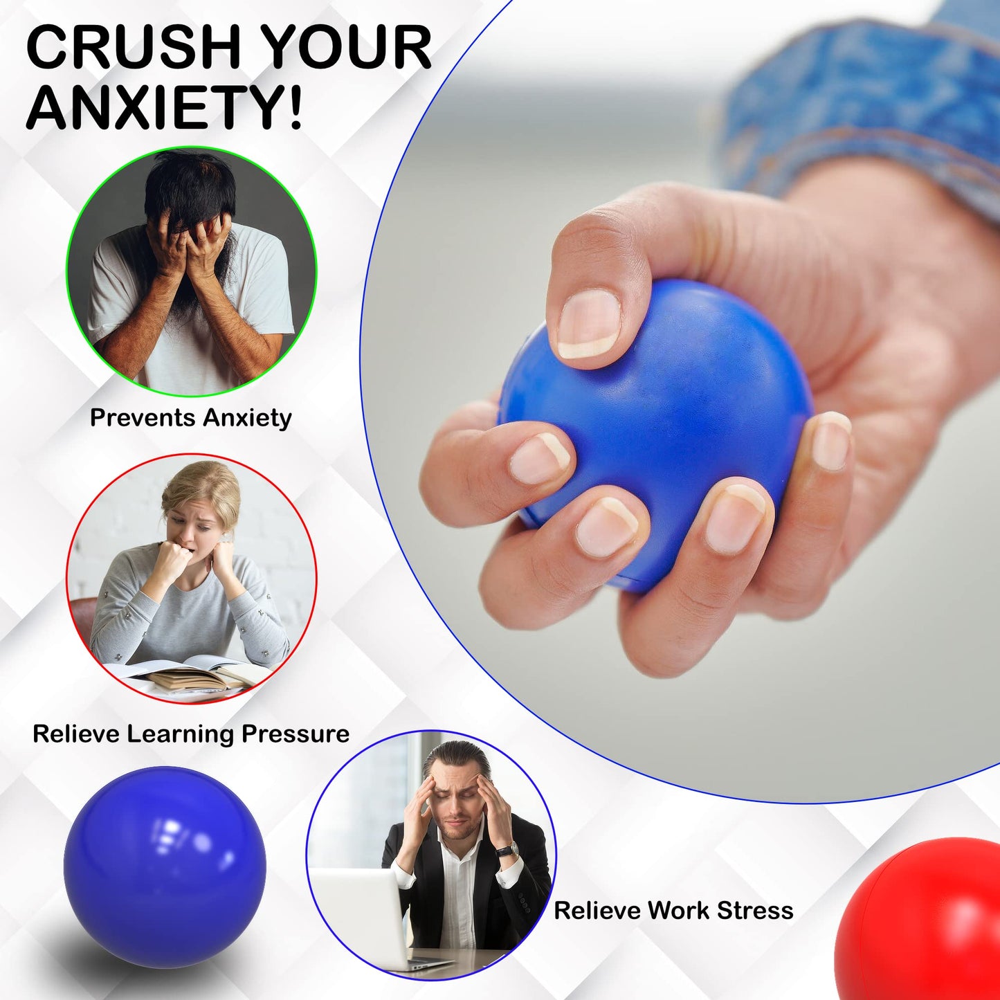- Motivational Stress Balls for Kids and Adults (4 Pack) -