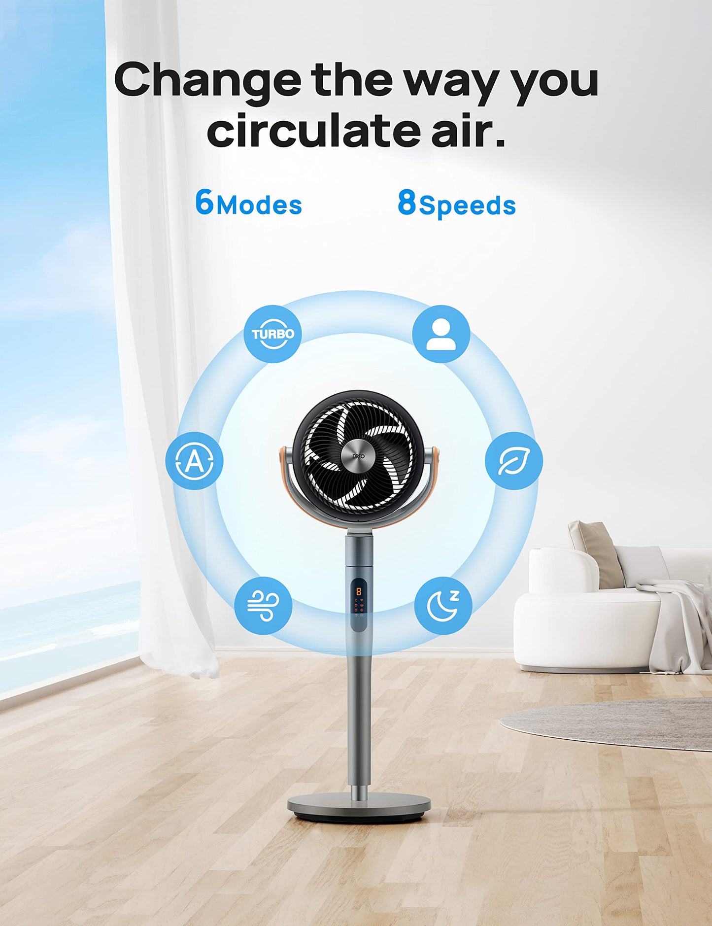 - Dreo Smart Pedestal Fan with Remote | PolyFan 513S | 43'' Quiet Standing Fan -