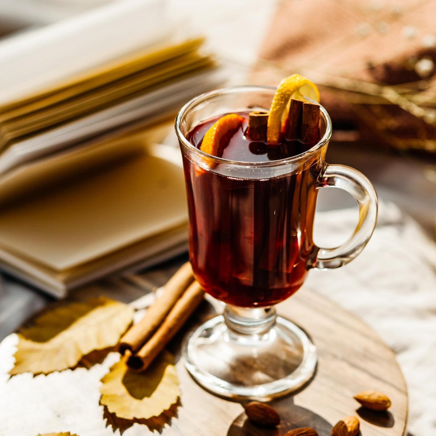 binsakao Irish Coffee Glasses, Latte Glasses Set of 4 Latte Mugs, 230ml Glass Coffee Mugs with Handle, Cappuccino Cups Hot Chocolate Glasses