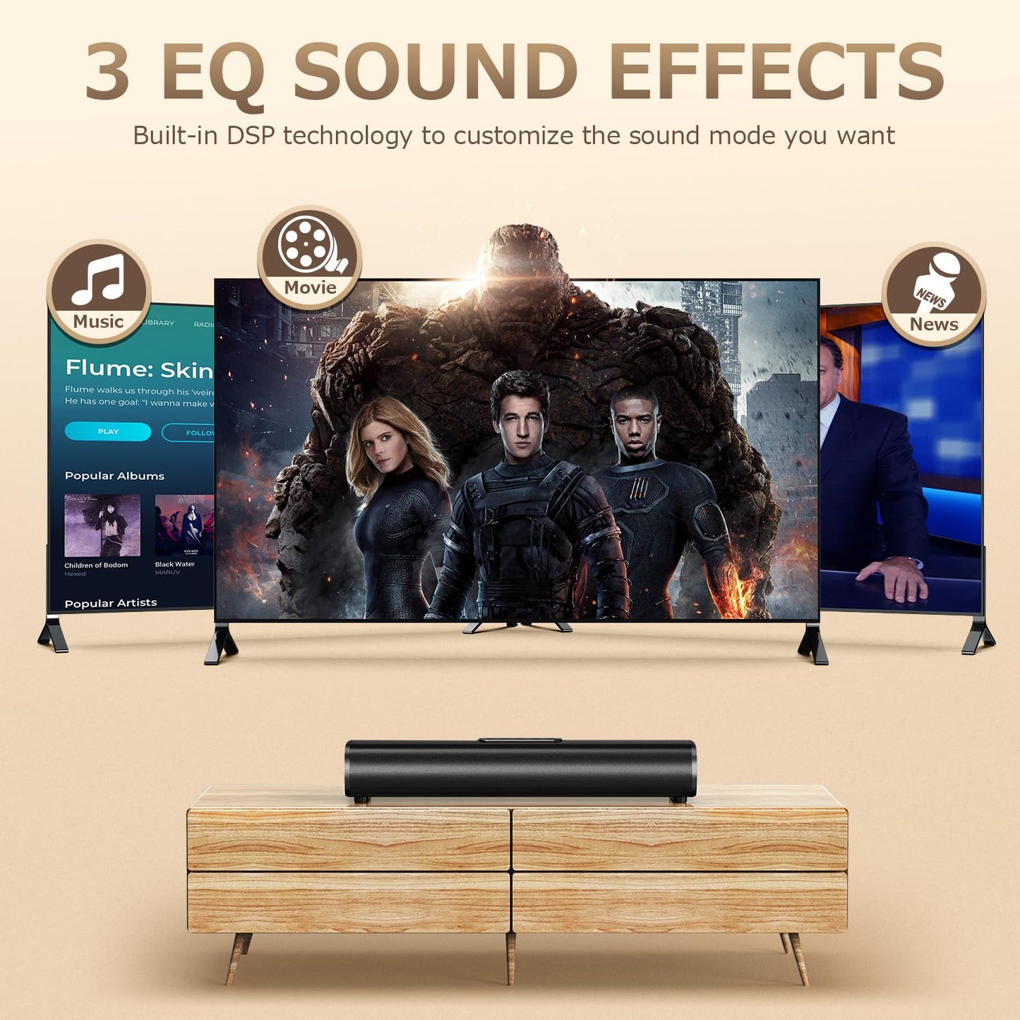 - EnjoyNest Sound Bars for TV | Soundbar with Bluetooth/Optical/AUX/HDMI ARC Connection -