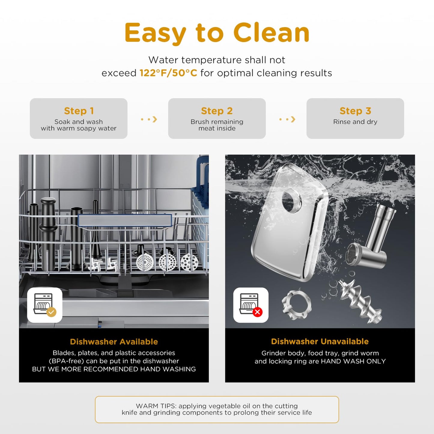 AAOBOSI 3000W Electric Meat Grinder, Electric Meat Mincer Machine with 2 Stainless Steel Blades & 4 Grinding Plates, Sausage Maker & Kibbe Kit for Home Use & Commercial Using