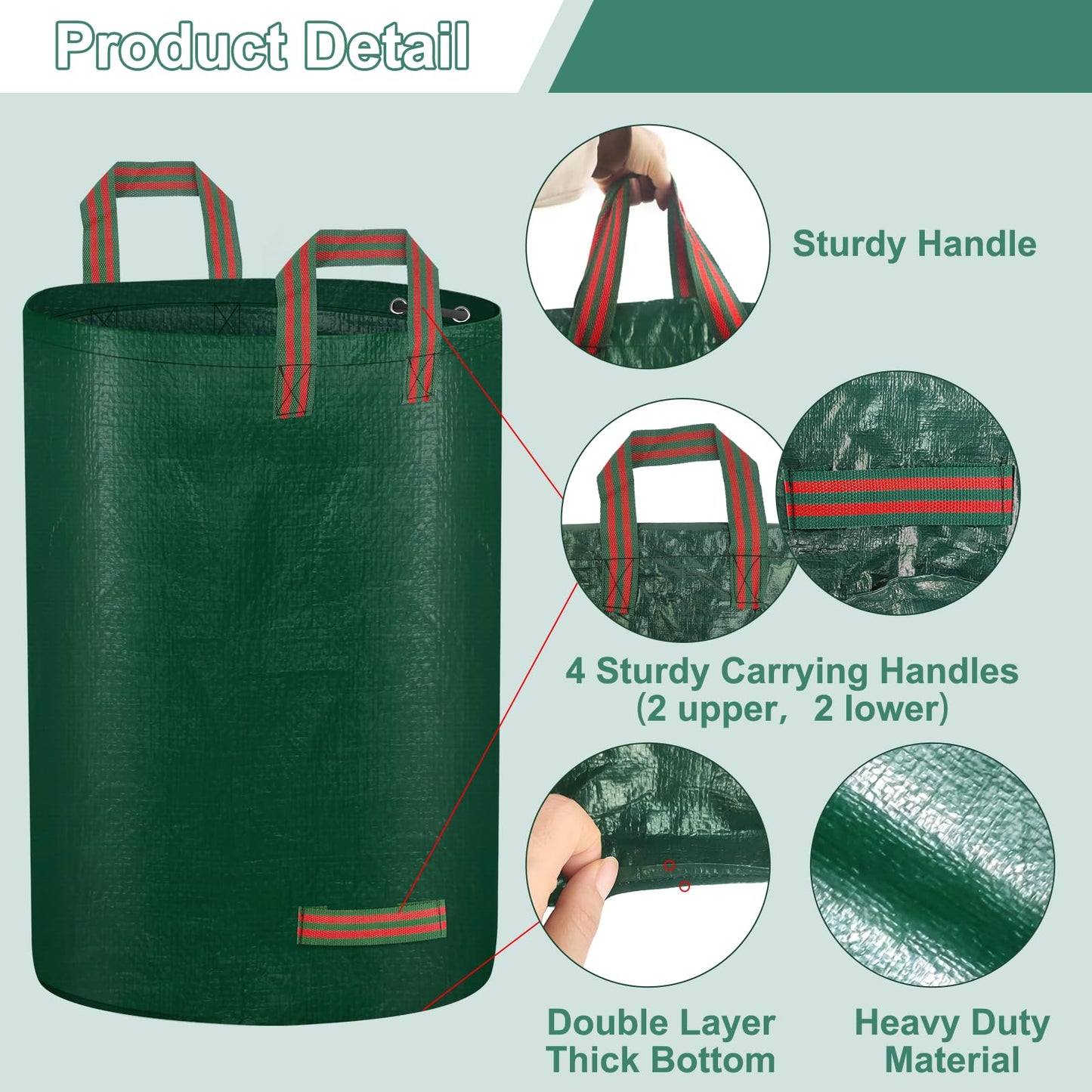 - Garden Waste Bags Heavy Duty with Handles | 272 Litre Reusable Outdoor Garden Yard Bag Foldable Garden Bags | 3 Pack -