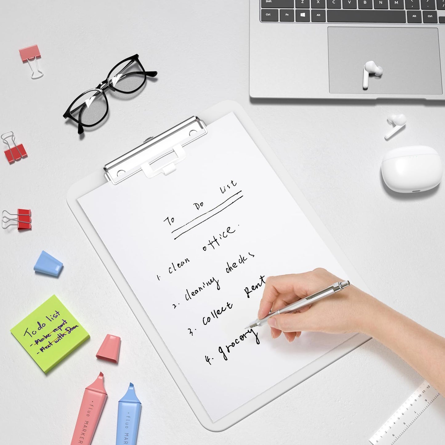 - Hnogri Plastic Clipboard | White Clipboard Standard A4 Letter Size Clipboards -