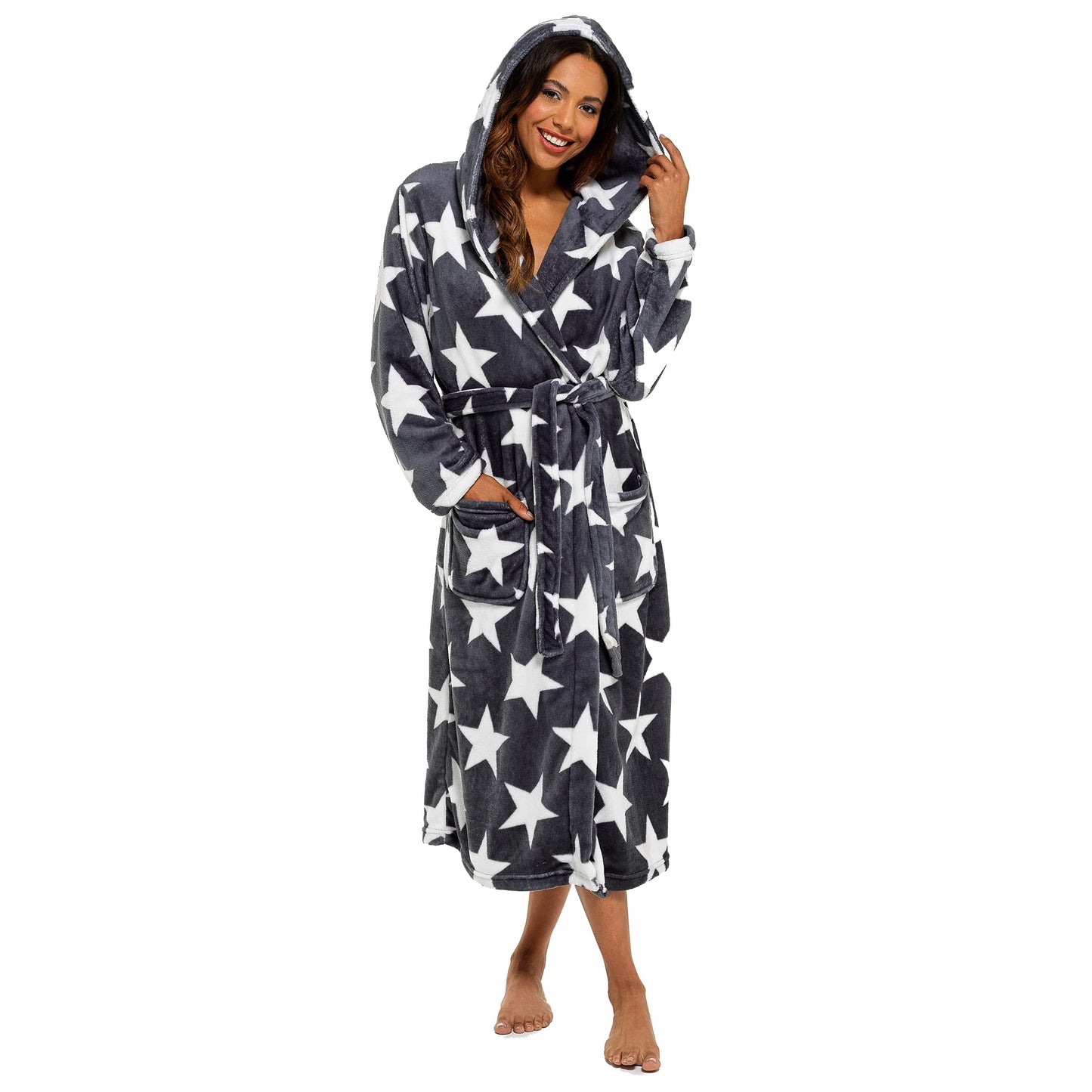 - INSIGNIA Ladies Dressing Gown | Fluffy Super Soft Hoodie -