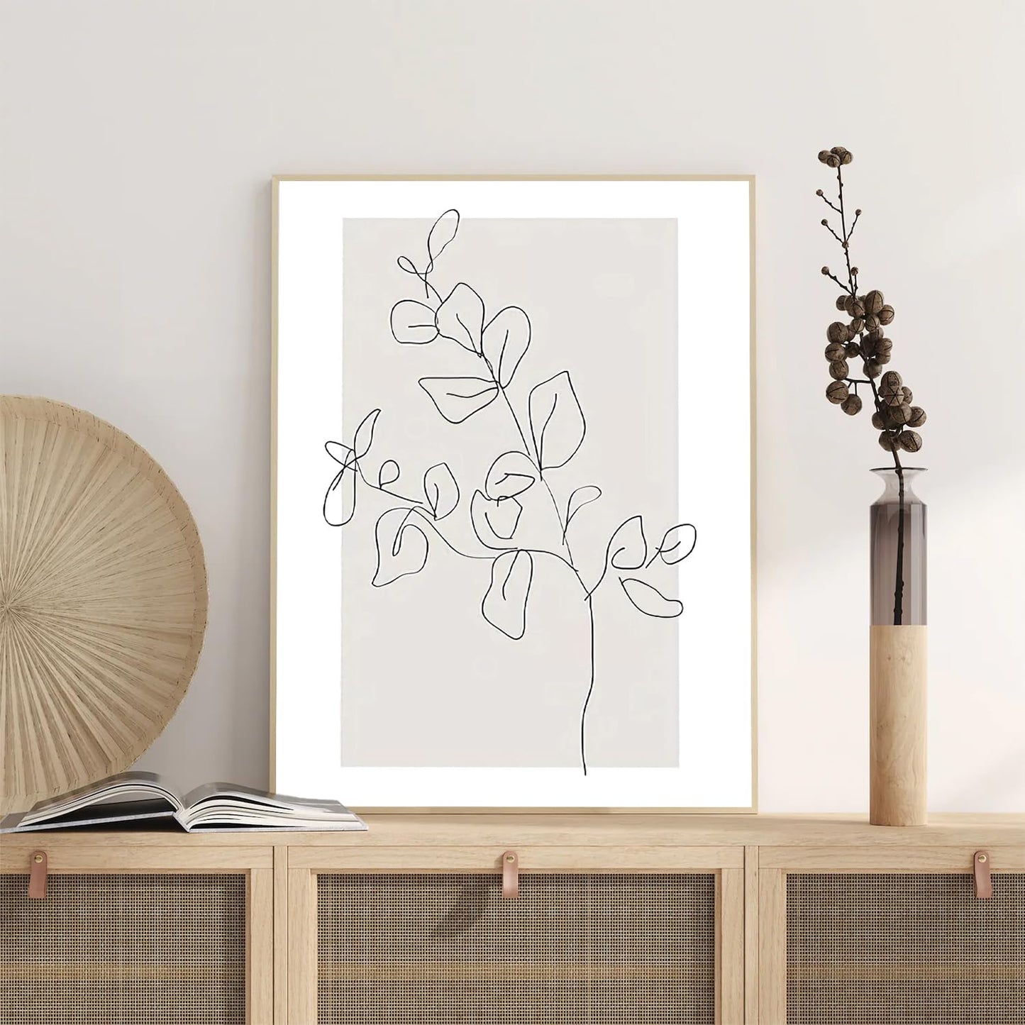 Dazzlewall Abstract Botanical Wall Decor Poster Minimalist Flower Line Wall Poster for Bedroom Living Room Decor 12x16 in Unframed Set of 3