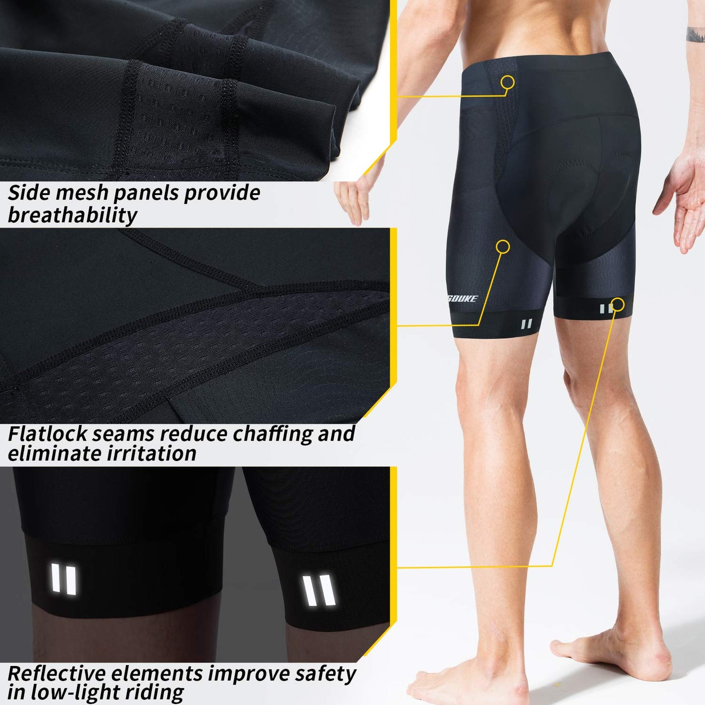 - Souke Sports Men's Cycling Shorts | 4D Padded Road Bike Shorts Breathable Quick Dry Bicycle Shorts -