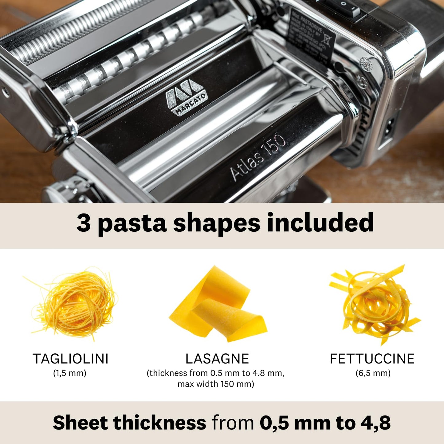 - Marcato Electric Pasta Machine Atlas 150 + Motor | Electric Pasta Roller -