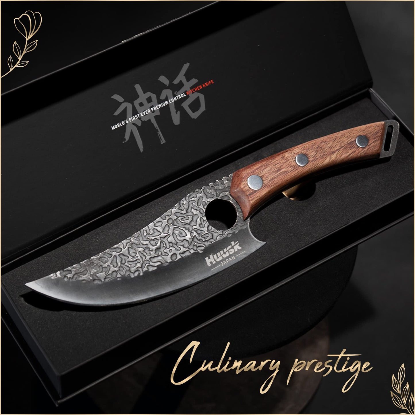 - Huusk | Japanese Kitchen Knife Set With Premium Leather Sheath | Designed For Balance And Control -