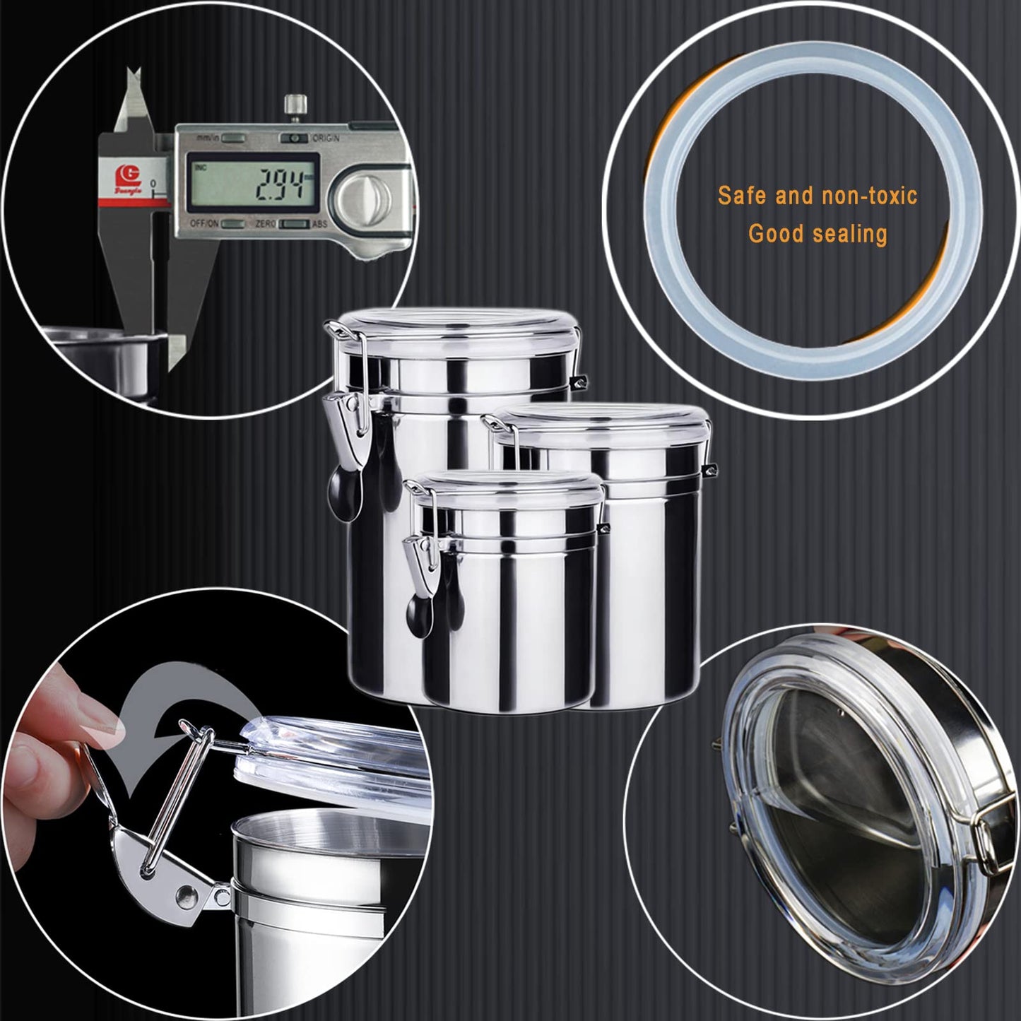 - Toolzia Airtight Coffee Bean Storage Container Canister | Coffee Storage Vacuum -