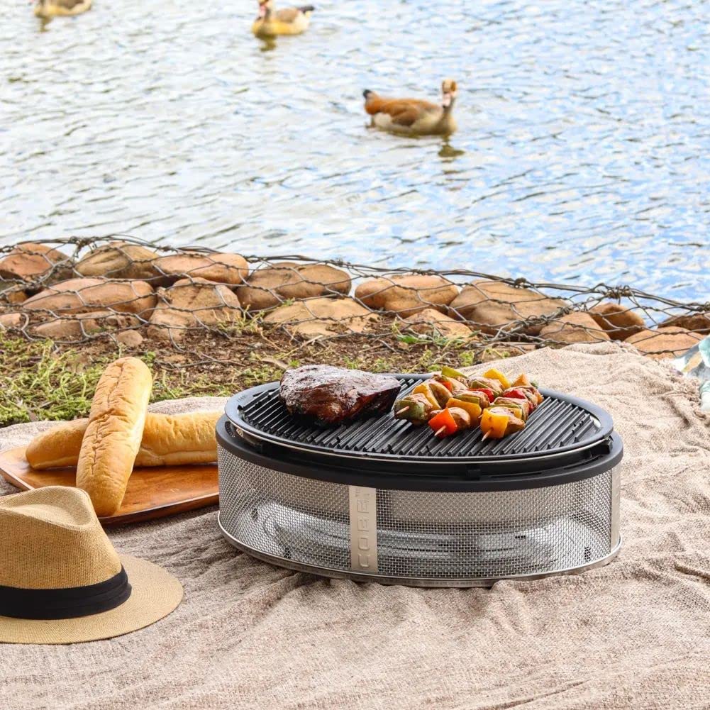COBB Supreme Deluxe 2.0 Charcoal Grill (Grill Dimensions 50 x 36 cm, Includes Lid + Grill Plate, Large Grill, for 12 People, Table Grill, Compact Grill, for BBQ/Camping) 600-1