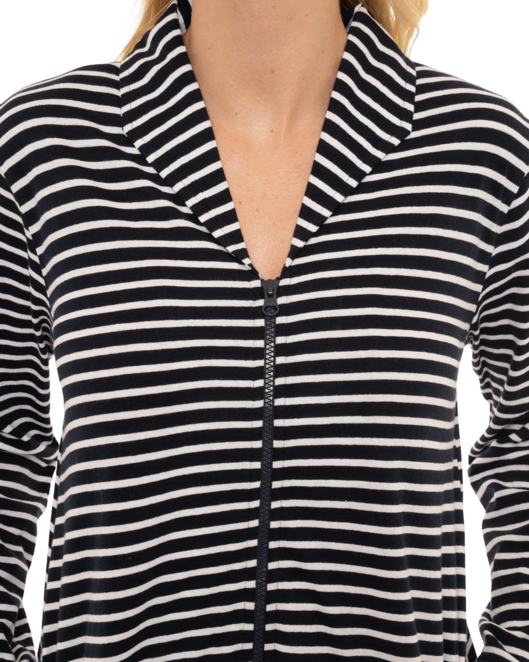 - Suzy & Me Ladies 100% Cotton Zip Dressing Gown | Regular | NAVY -