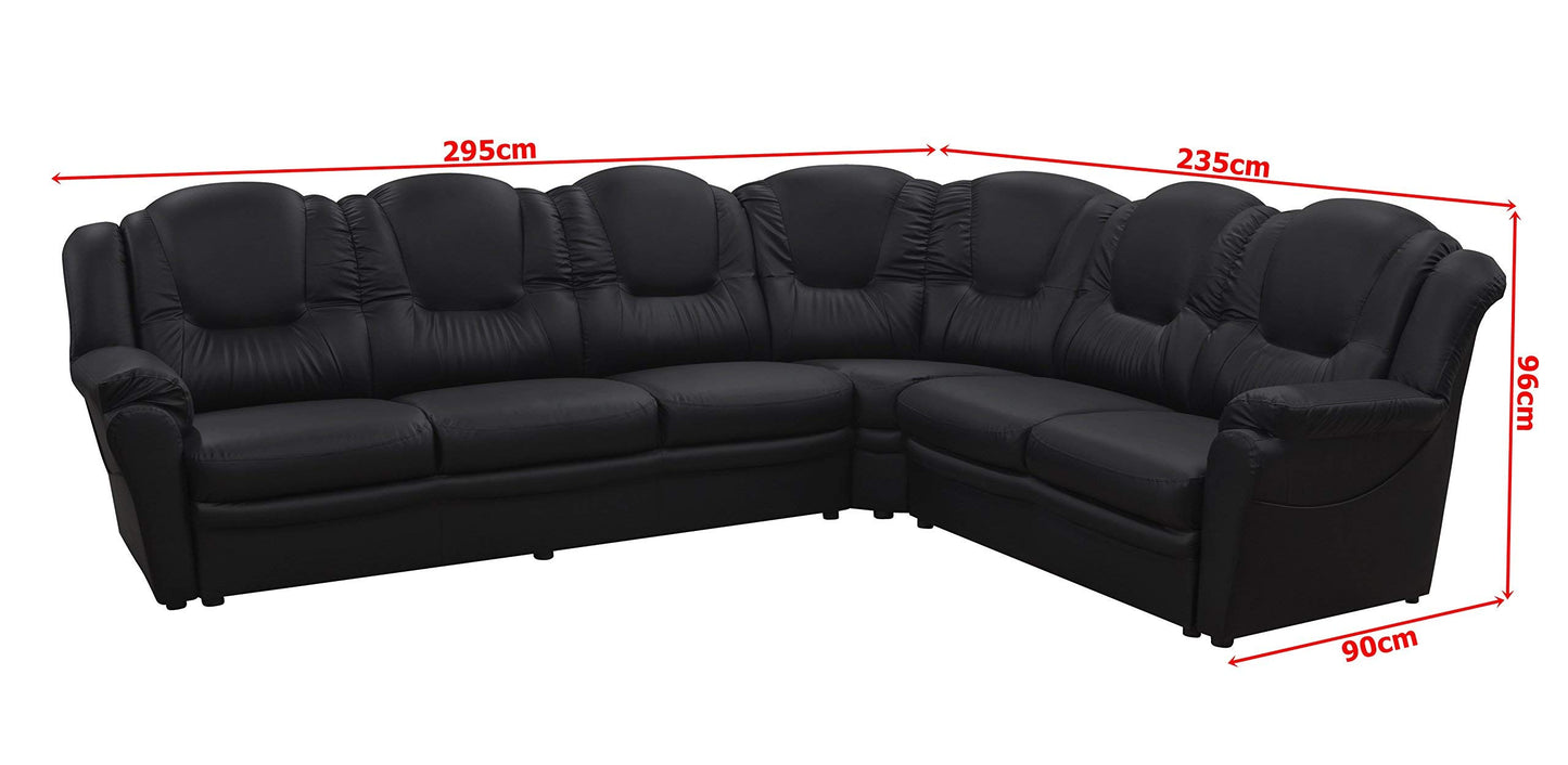 - Sofas and More | BIG CORNER SOFA | TEXAS BLACK SUITE FAUX -