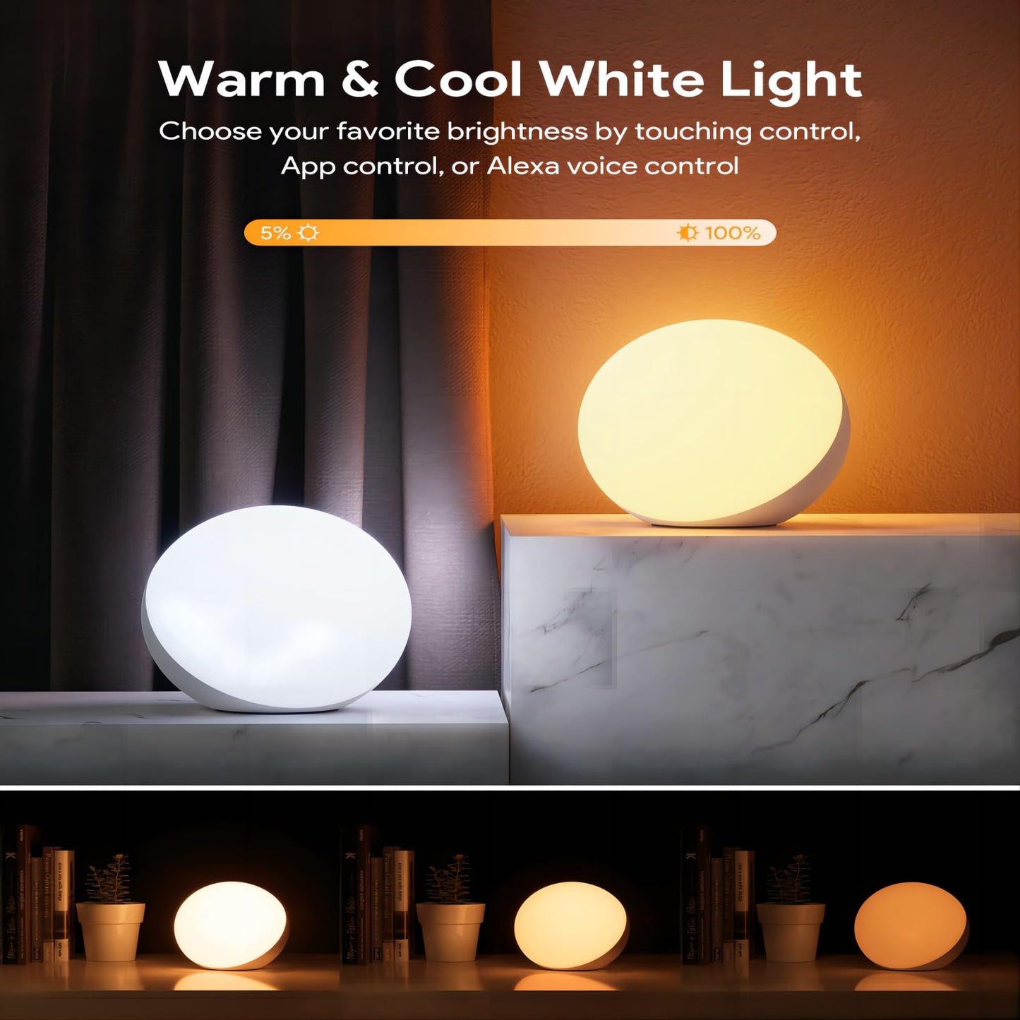 - Smart Table Lamp | Dimmable Desk Lamp | App/Voice Control -