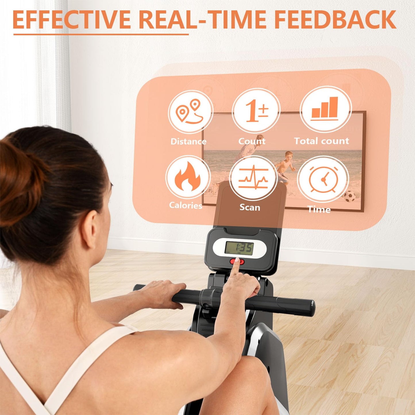 - Jupgod 16 Levels | Adjustable Magnetic Rowing Machine | Phone Holder -