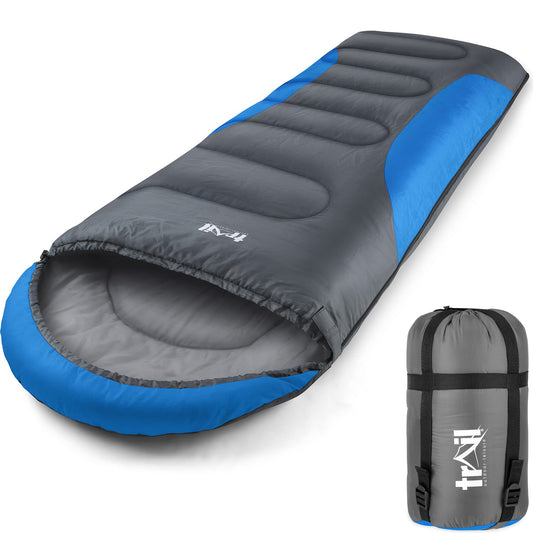 - Trail Envelope Sleeping Bag With Snug Hood| 3 Season | Water-Resistant -