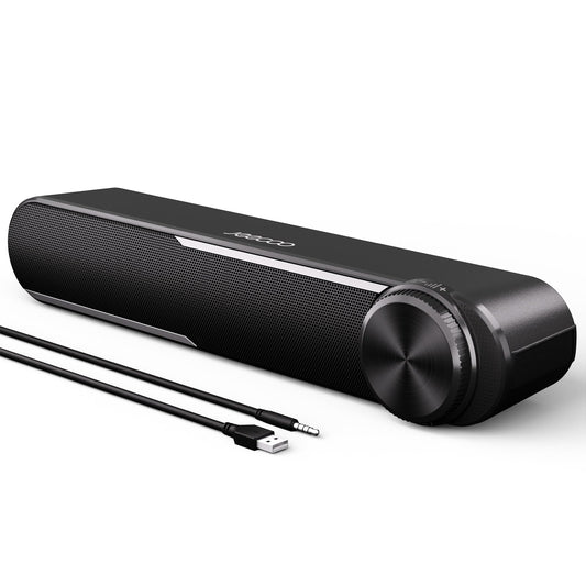 - Jeecoo A30 PC Speakers | Computer Speakers for Desktop Monitor | USB Powered PC Soundbar | 3.5mm Aux Input Wired Soundbar for Desktop -