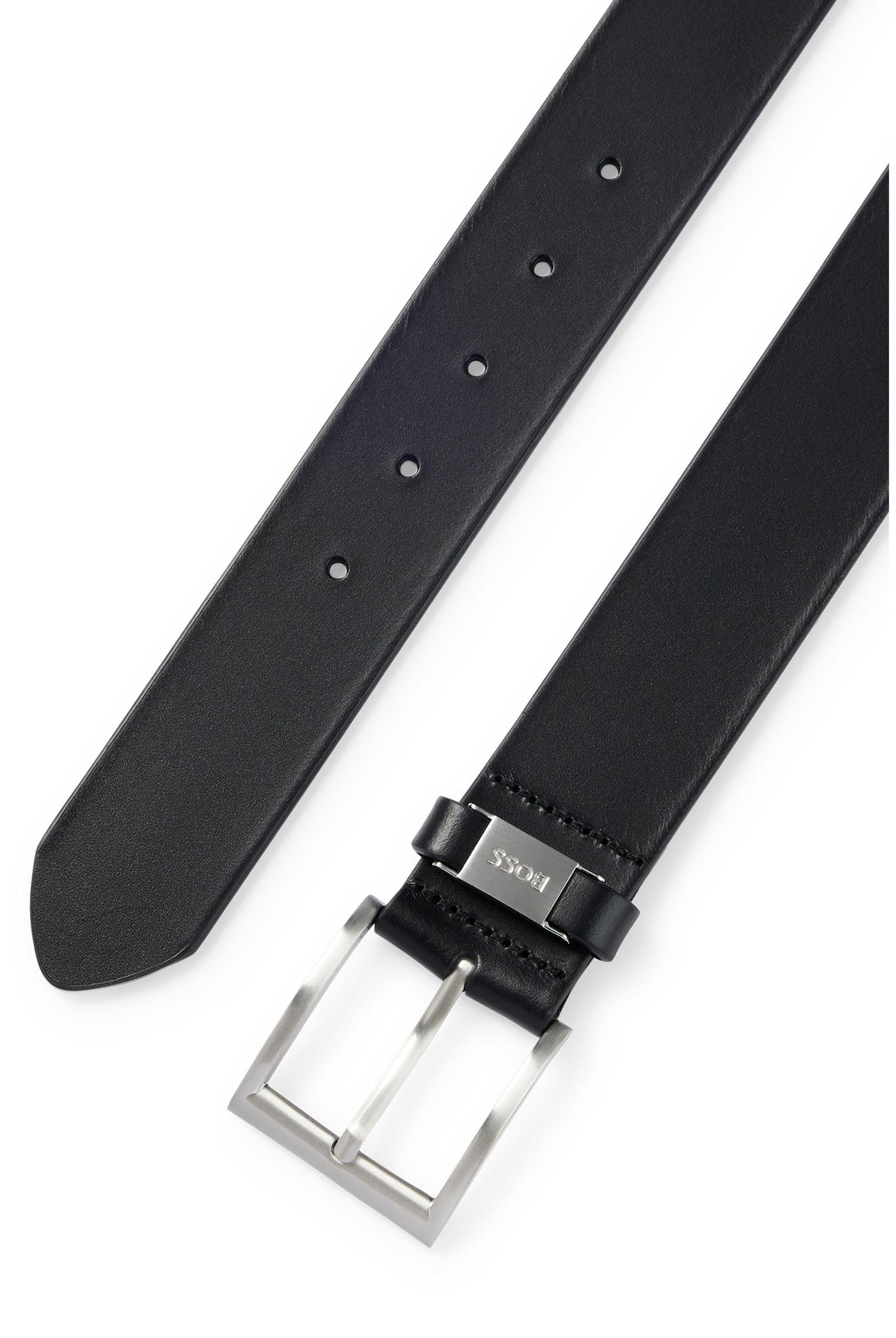 BOSS Mens Connio Branded-keeper belt in Italian leather