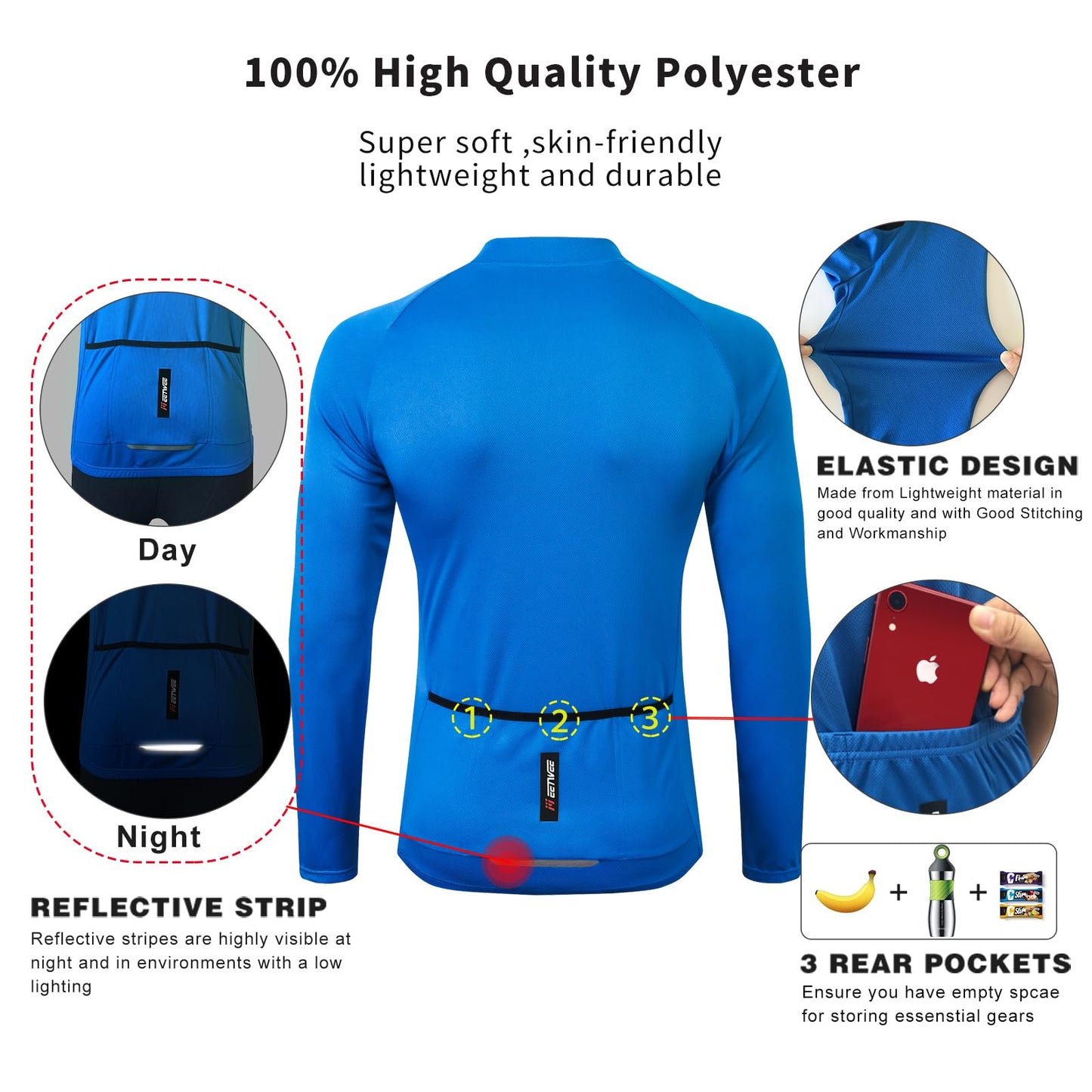 - MEETWEE Men's Cycling Jersey | Long Sleeve Cycle Tops Riding -