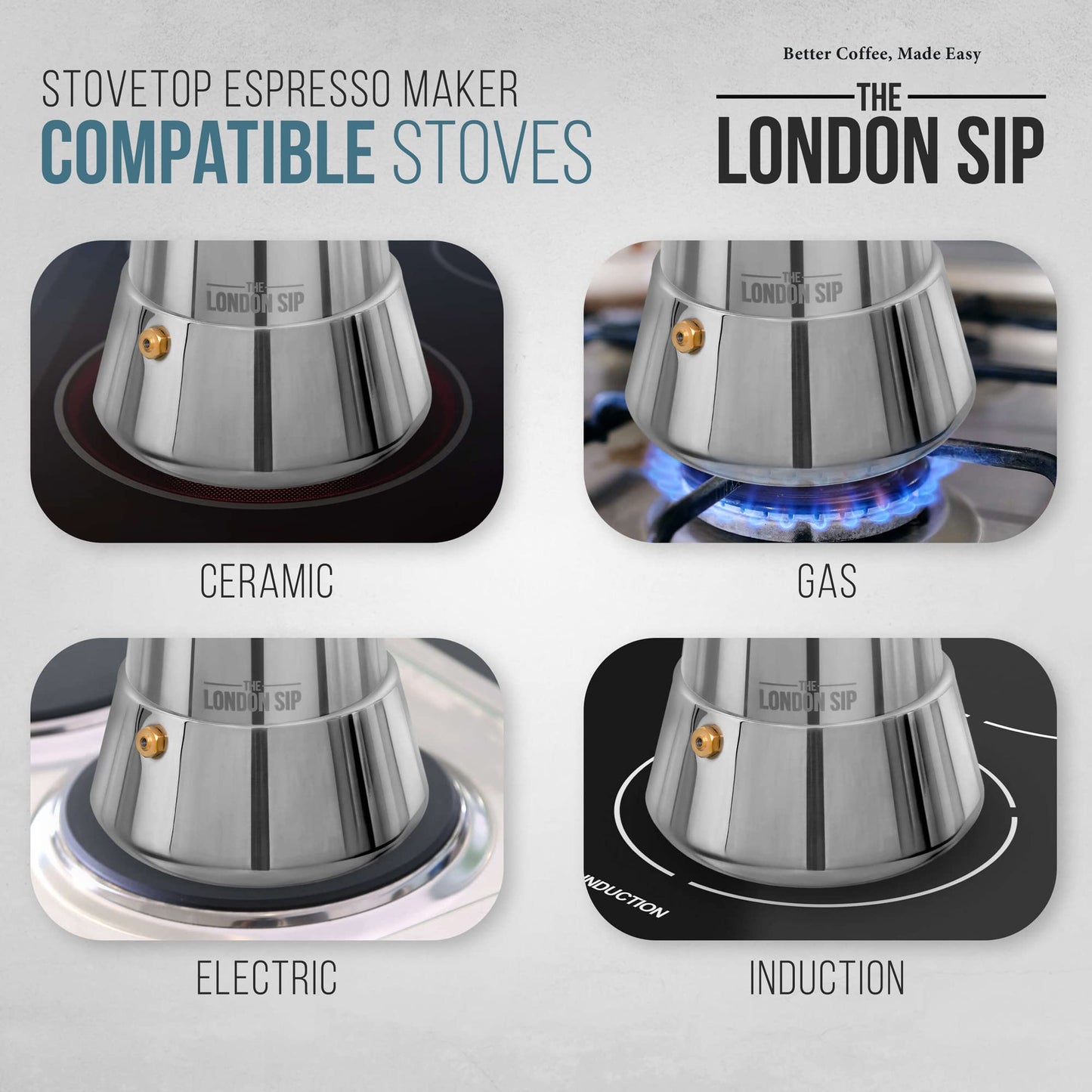 - The London Sip Moka Pot | Stovetop Coffee Maker -