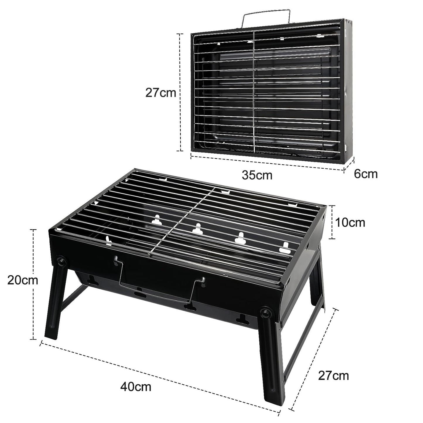 Barbecue Grill, AGM Charcoal Grill Portable Folding BBQ Grill Barbecue Desk Tabletop Outdoor Stainless Steel Smoker BBQ for Picnic Garden Terrace Camping Travel