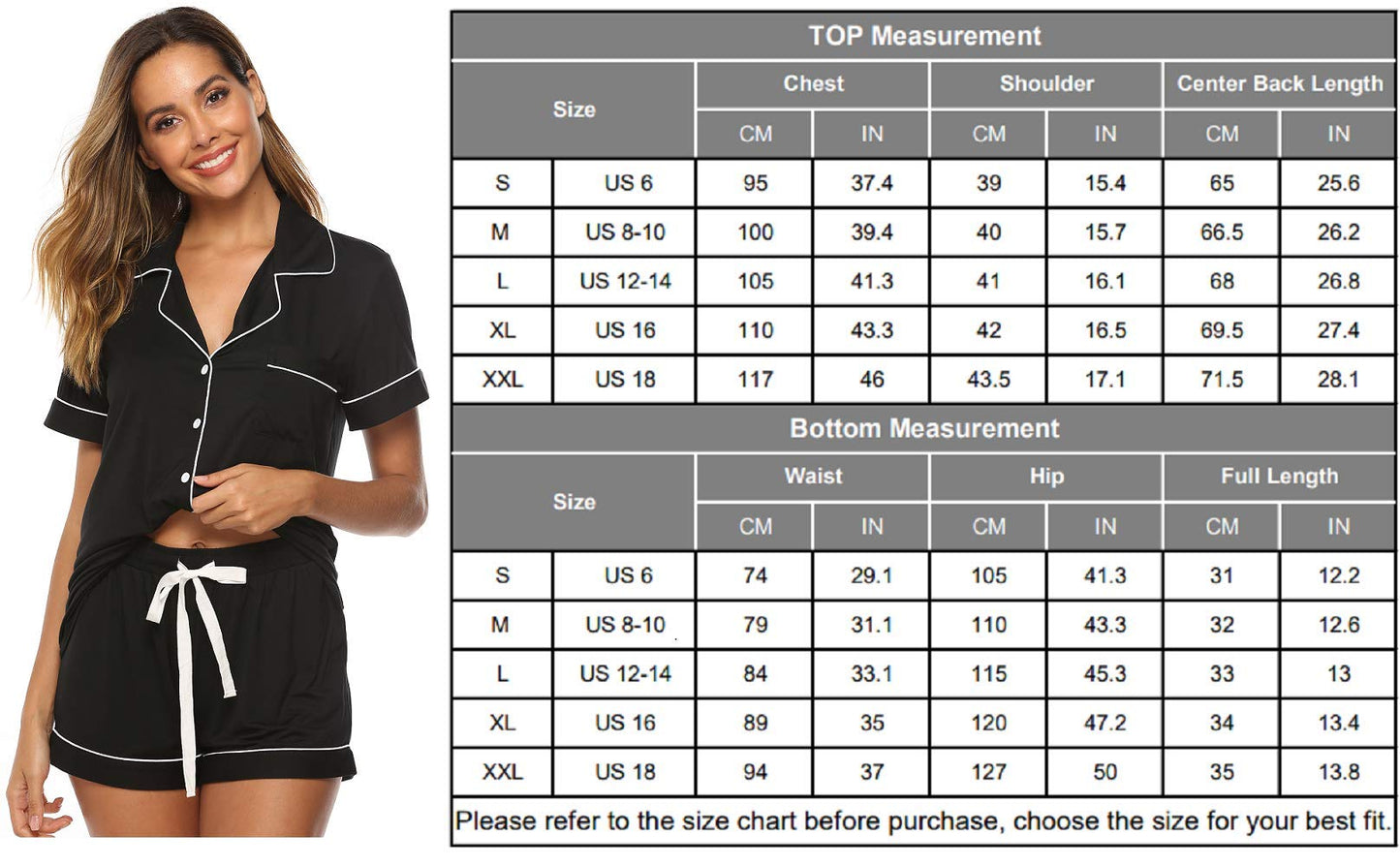 - Samring Womens Pajamas Set | Short Sleeve | Sleepwear | Button Down Nightwear -