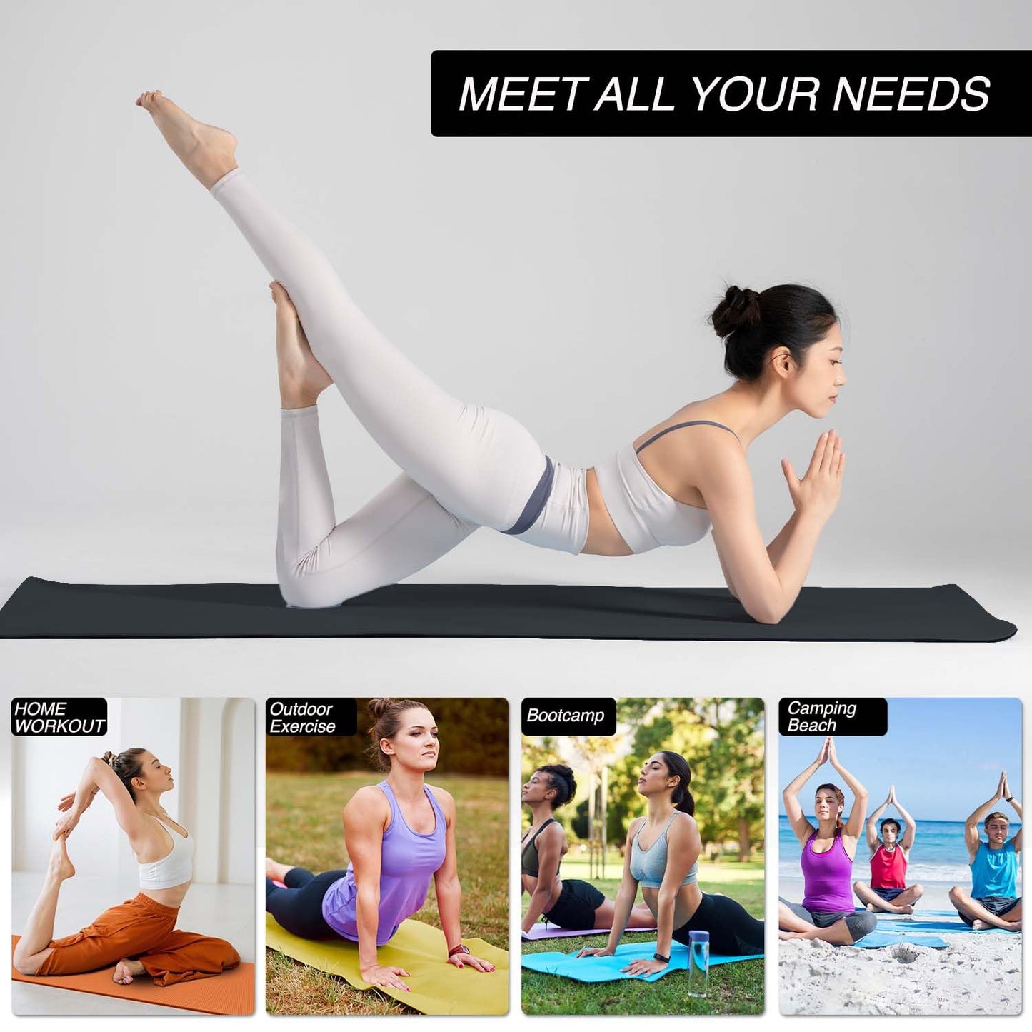 - Xn8 Sports Yoga Mat, Non Slip Exercise mat, 6mm Thick.