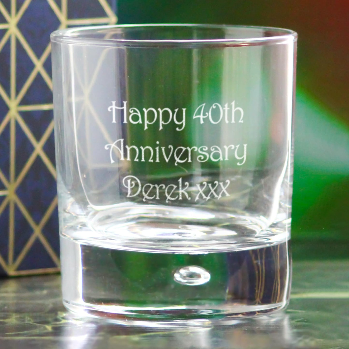 - Personalised Engraved Bubble Whiskey Tumbler Glass -