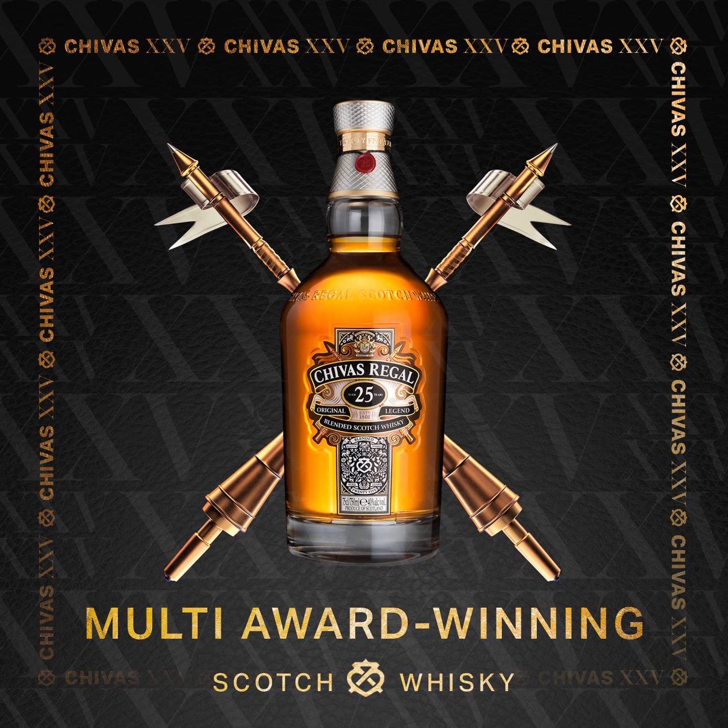 Chivas Regal 25 Year Old Blended Scotch Whisky, 70 cl with Gift Box