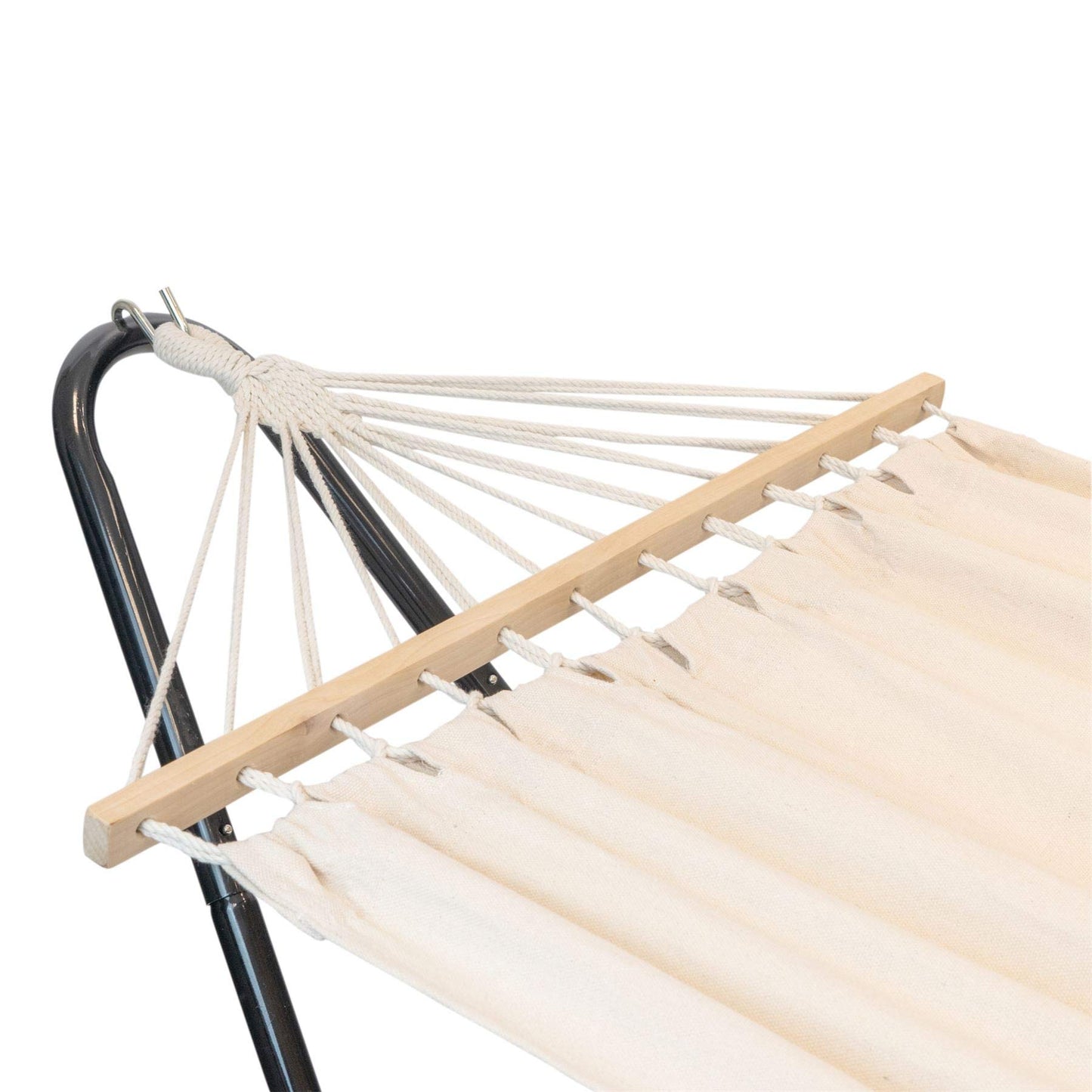 - Harbour Housewares 276cm Cream Cotton Hammock | Wooden Spreader Bars & Cotton Carry Bag -