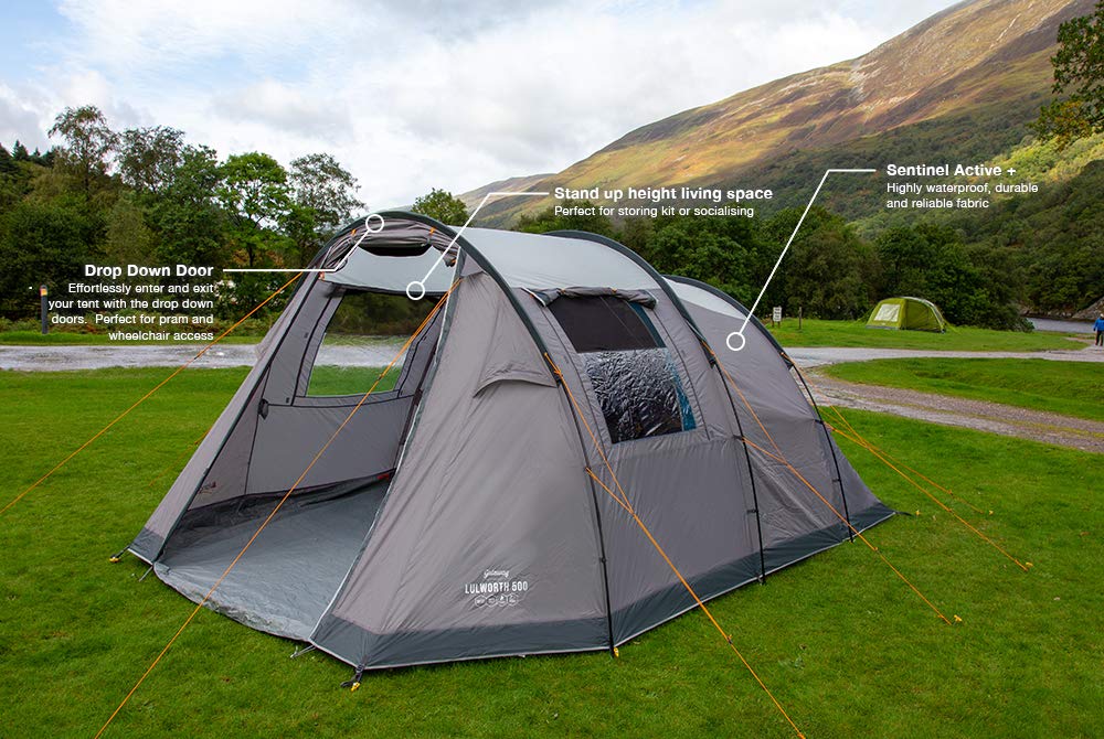 - Vango Lulworth Tent For 6 Person For Camping & Hiking Vivid Grey, Size 500 -