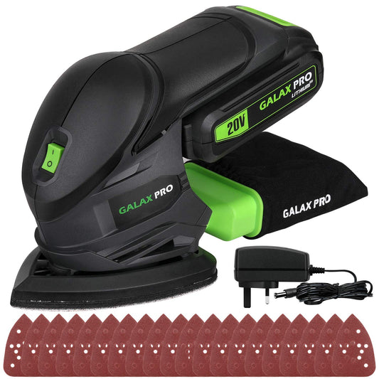 - GALAX PRO Cordless Sander 20V | Detail Sanders | 20Pcs Sandpapers | 12000 RPM Sanders with Dust Collection System for Tight Spaces -