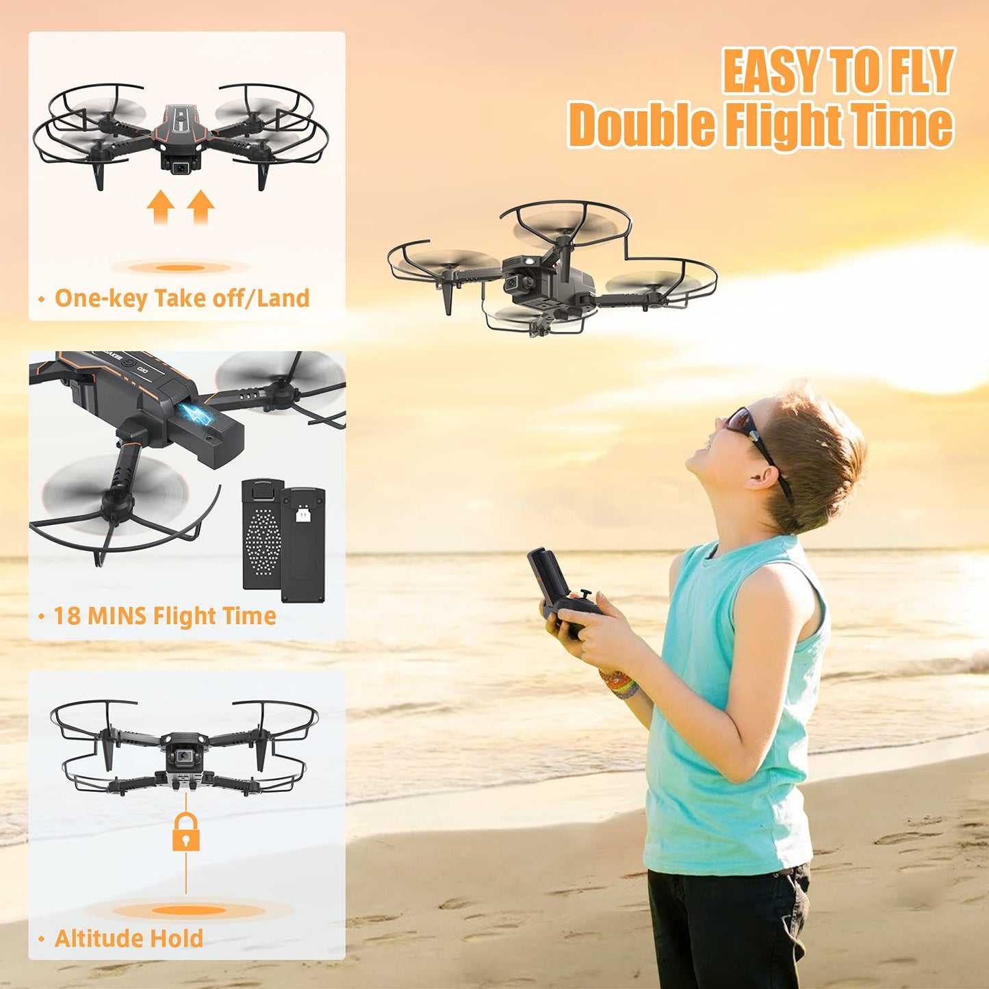 - Q10 Mini Drone with Camera | 720P HD FPV | Foldable Quadcopter | Gravity Sensor Mode -