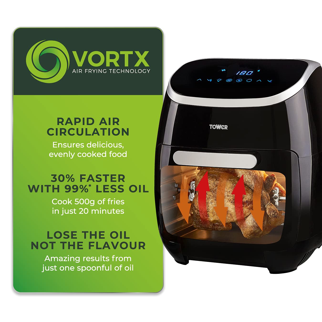 - Tower T17039 Xpress Pro|  5-in-1 Digital Air Fryer | Oven with Rapid Air Circulation -