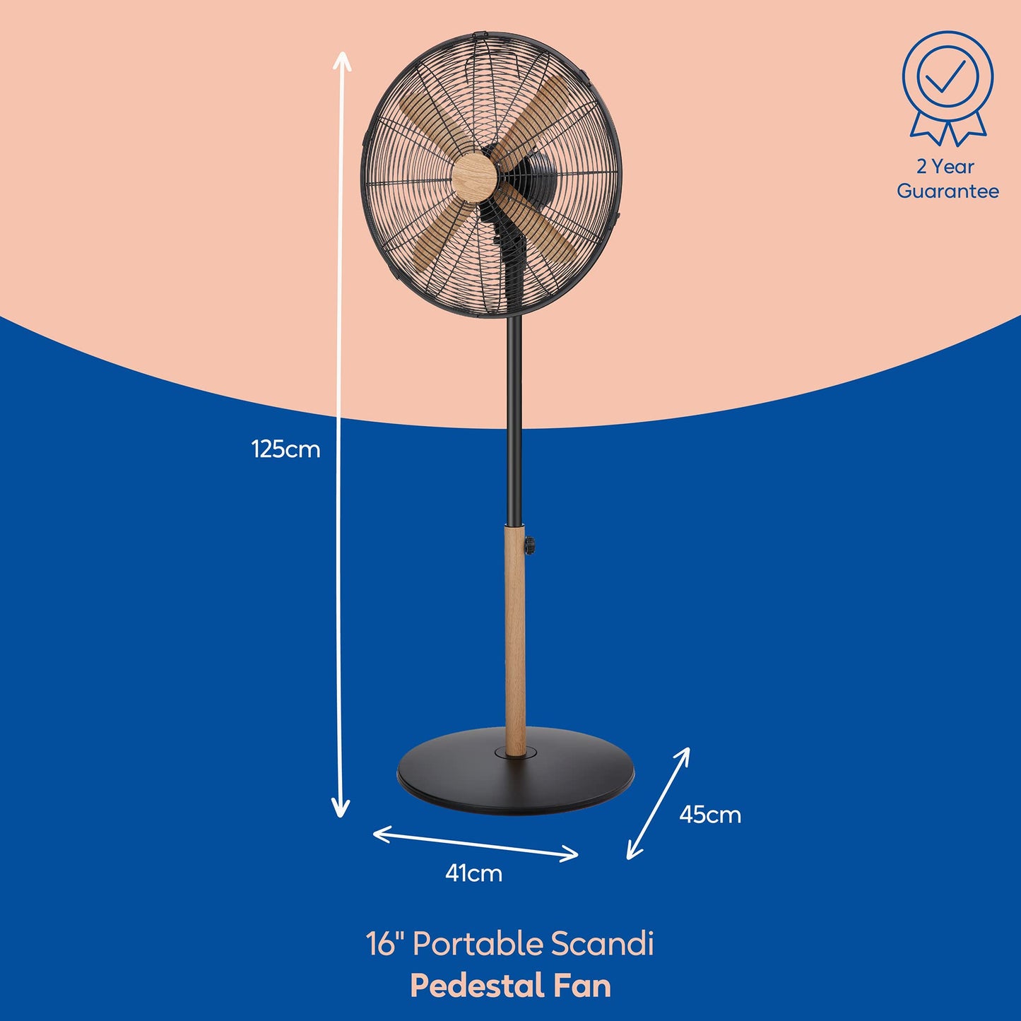 - Russell Hobbs | 16 Inch Scandi Electric Pedestal Fan | Tall Standing Fan -