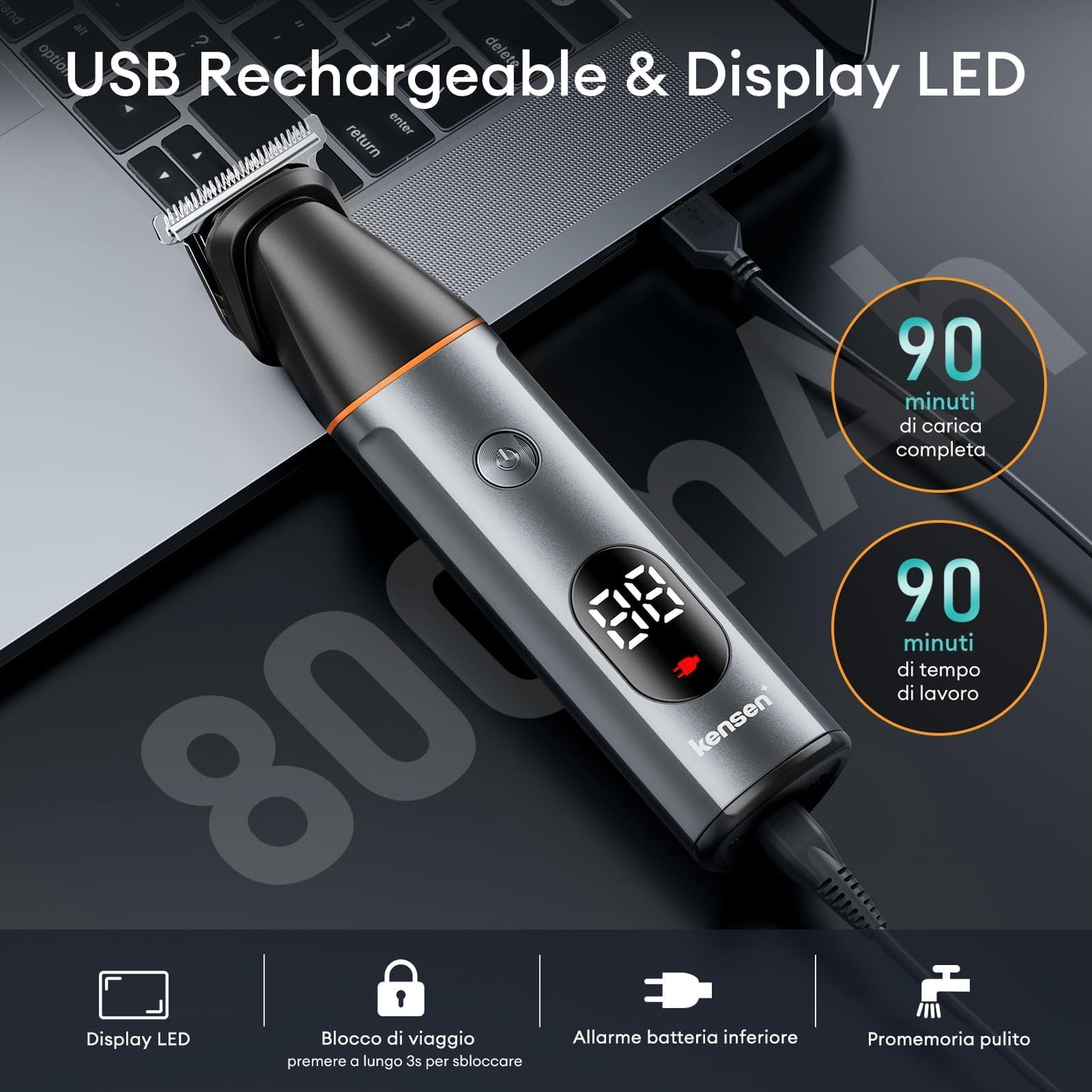 Body Hair Trimmer Men, KENSEN Manscape Body Groomer for Private Parts & Pubic Hair Electirc Razor for Men, Wet and Dry Body shavers with LED Display Men Beard Nose Trimmer Rechargeable Ball Trimmer