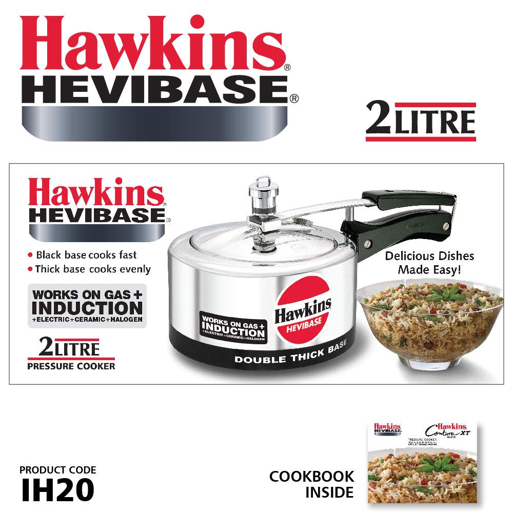 - Hawkins Hevibase Induction Compatible Pressure Cooker | 2 Litre -