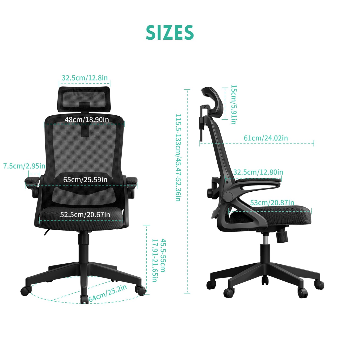 - Tweakio Ergonomic Office Chair | S-Shaped Mesh Desk Chair | Adjustable Headrest & Lumbar Support -