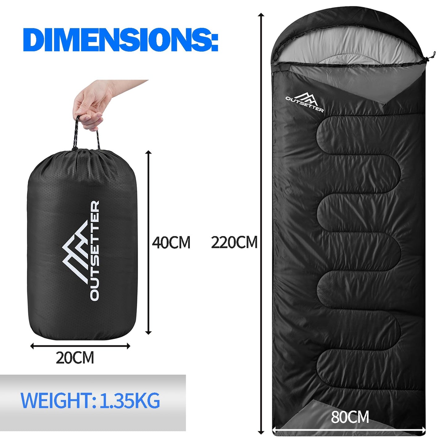 - Sleeping Bags for Adults | 3 Season Backpacking Lightweight Waterproof | Cold Weather Sleeping Bag -